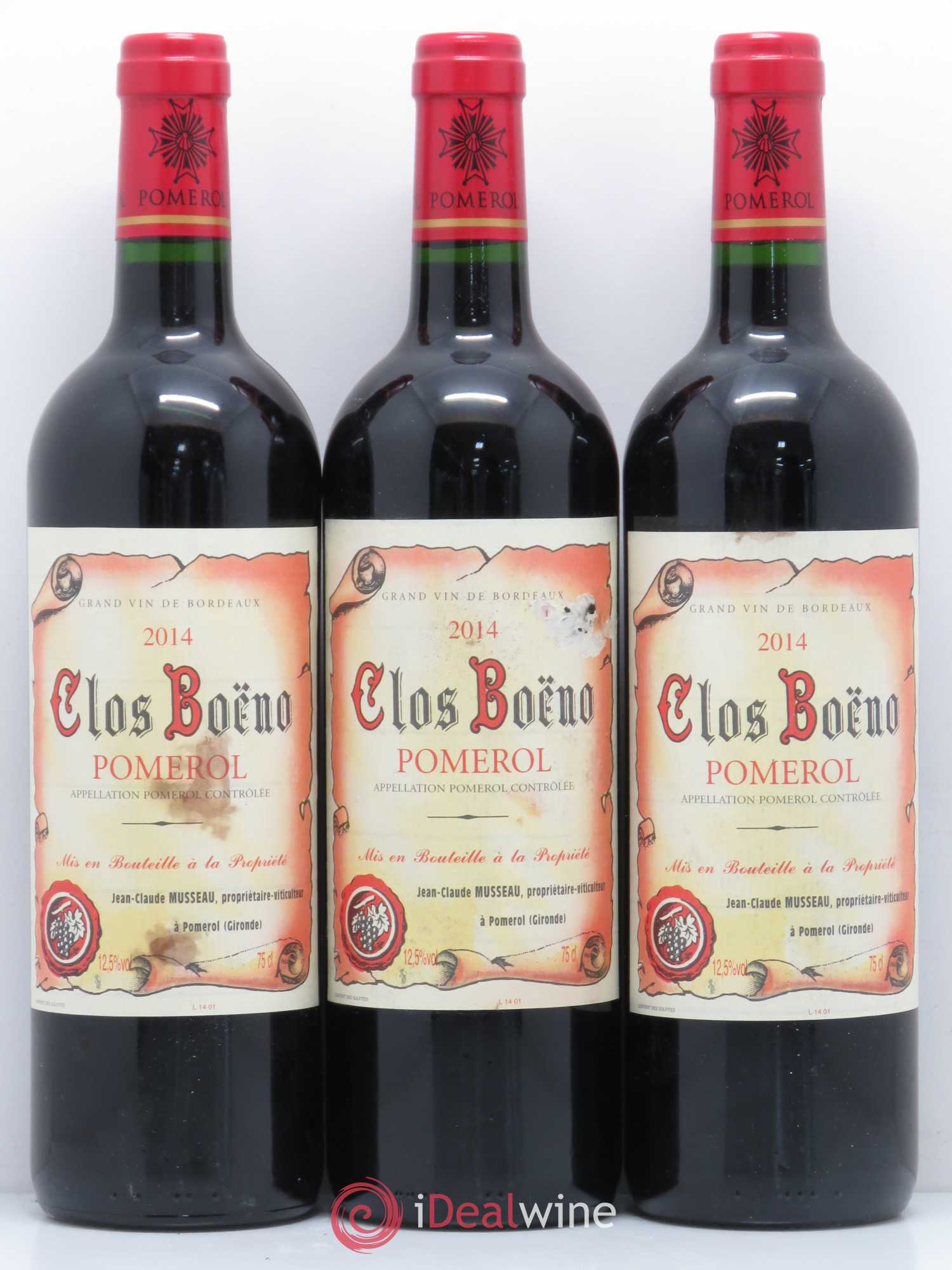 Pomerol Clos Boeno 2014 - Posten von 3 Flaschen - 0