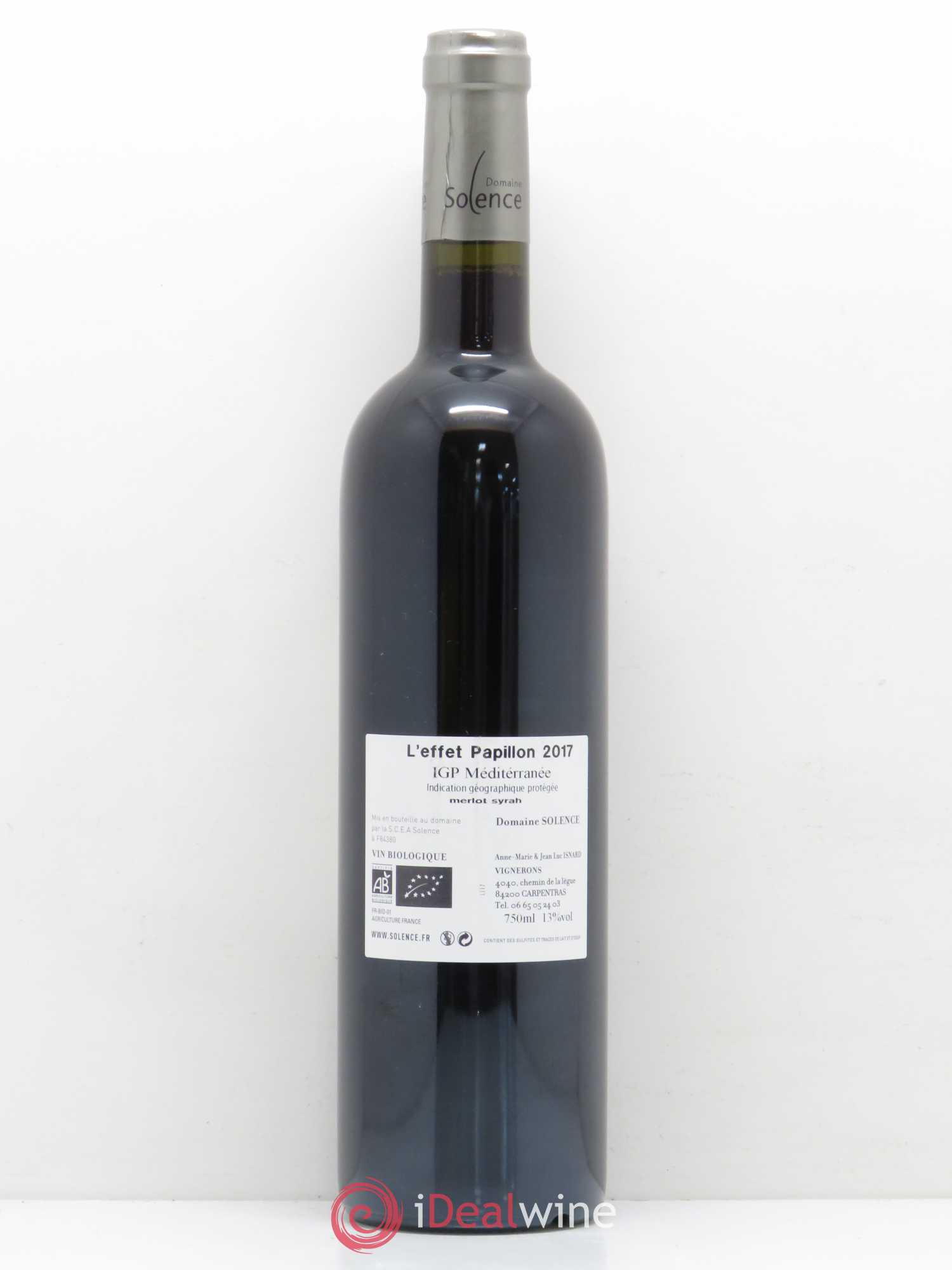 Divers IGP Méditerranée L'Effet Papillon Domaine Solence  (sans prix de réserve) 2017 - Posten von 1 Flasche - 1