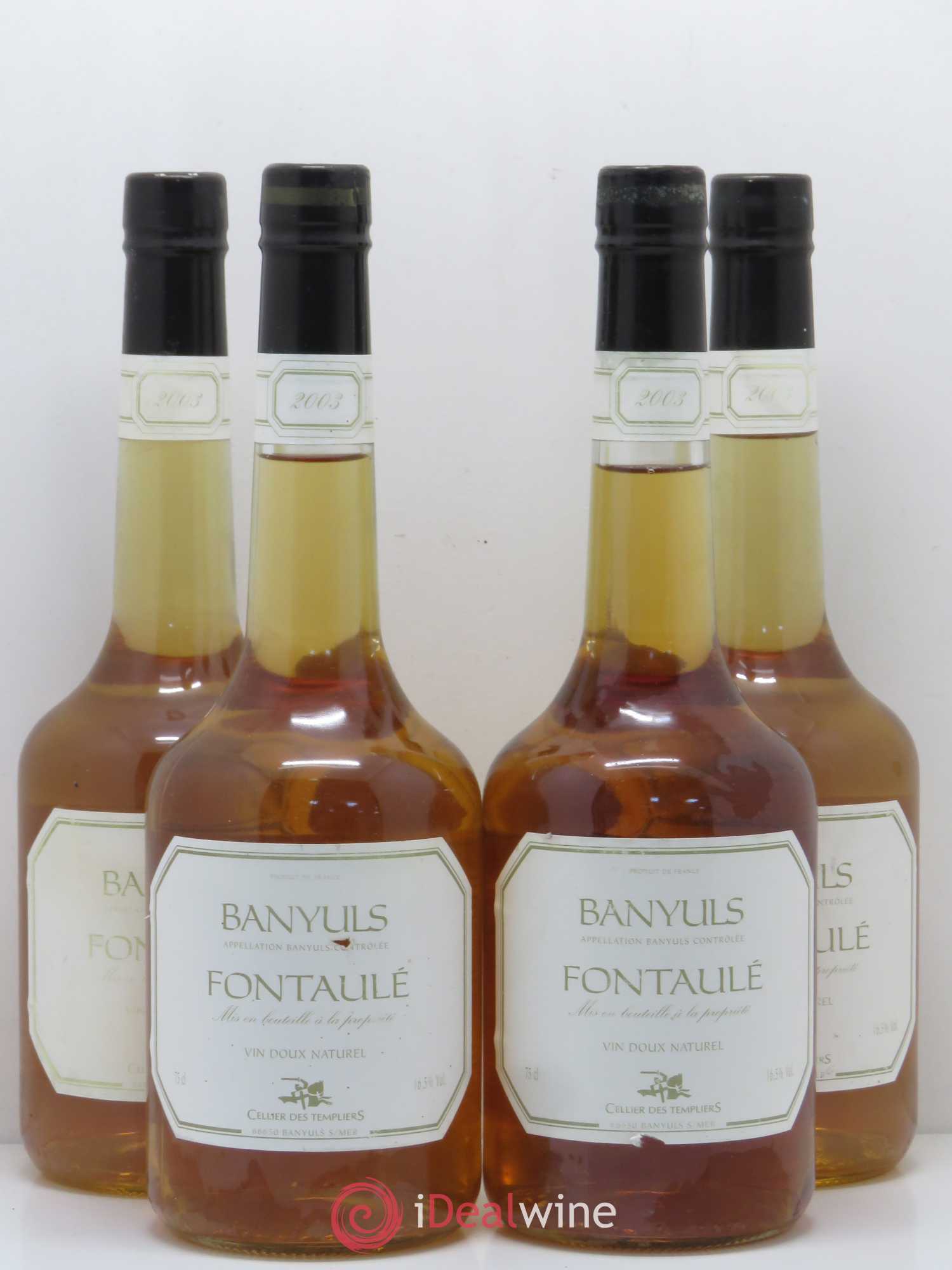 Banyuls Fontaule Cellier des Templiers (sans prix de réserve) 2003 - Posten von 4 Flaschen - 0