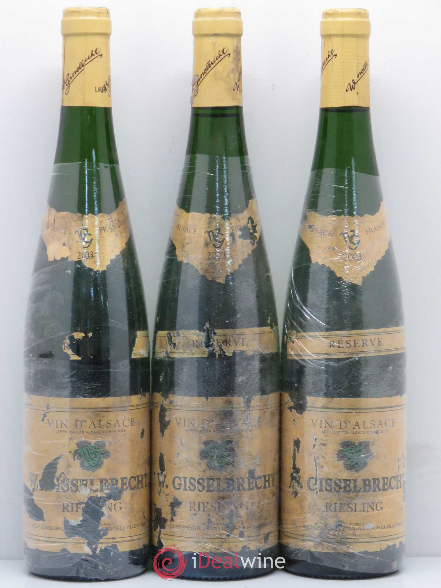 Riesling Grand Cru Gisselbrecht Reserve (sans prix de réserve) 2003 - Posten von 3 Flaschen - 0