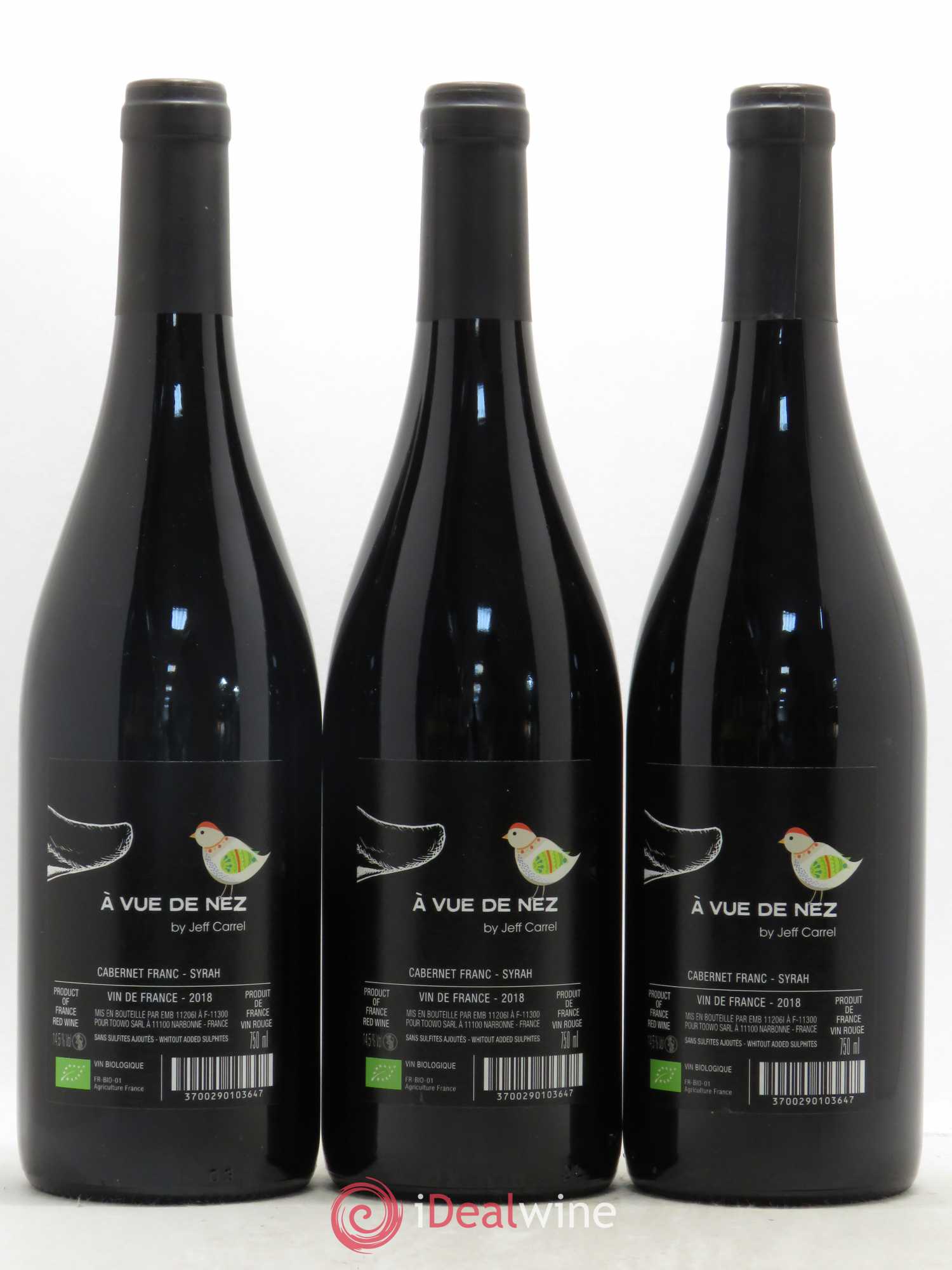 Vin de France A Vue de Nez Jeff Carel (sans prix de réserve) 2018 - Lot de 3 bouteilles - 1