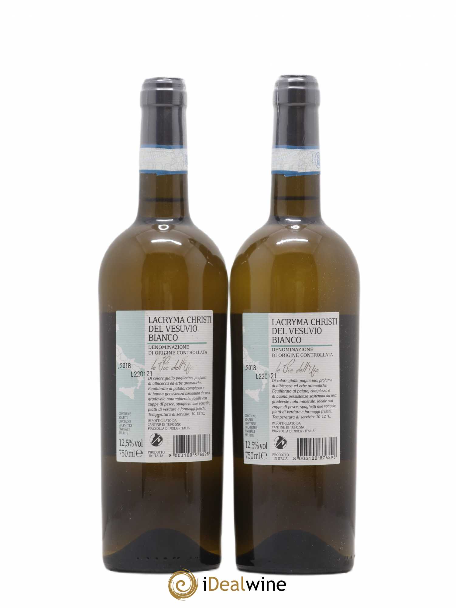 Italie Lacryma Christi del Vesuvio Le Vie dell oura (sans prix de réserve) 2018 - Posten von 2 Flaschen - 1