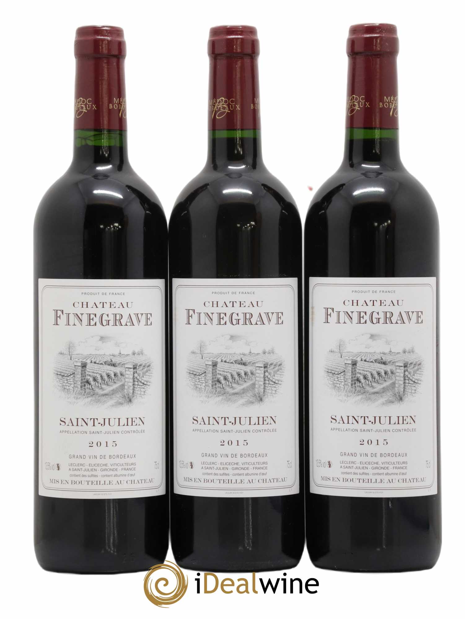 Saint-Julien Château Finegrave 2015 - Lot de 3 bouteilles - 0