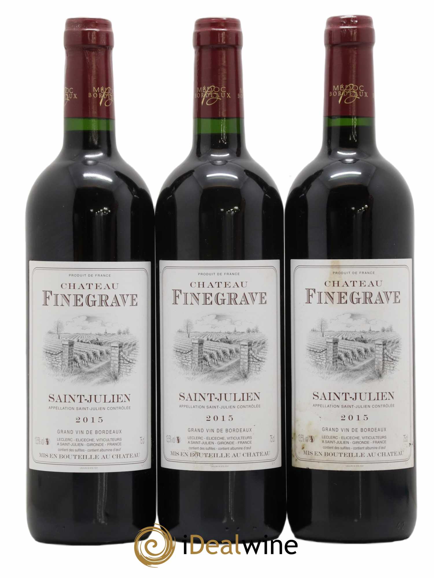 Saint-Julien Château Finegrave 2015 - Lot de 3 bouteilles - 0