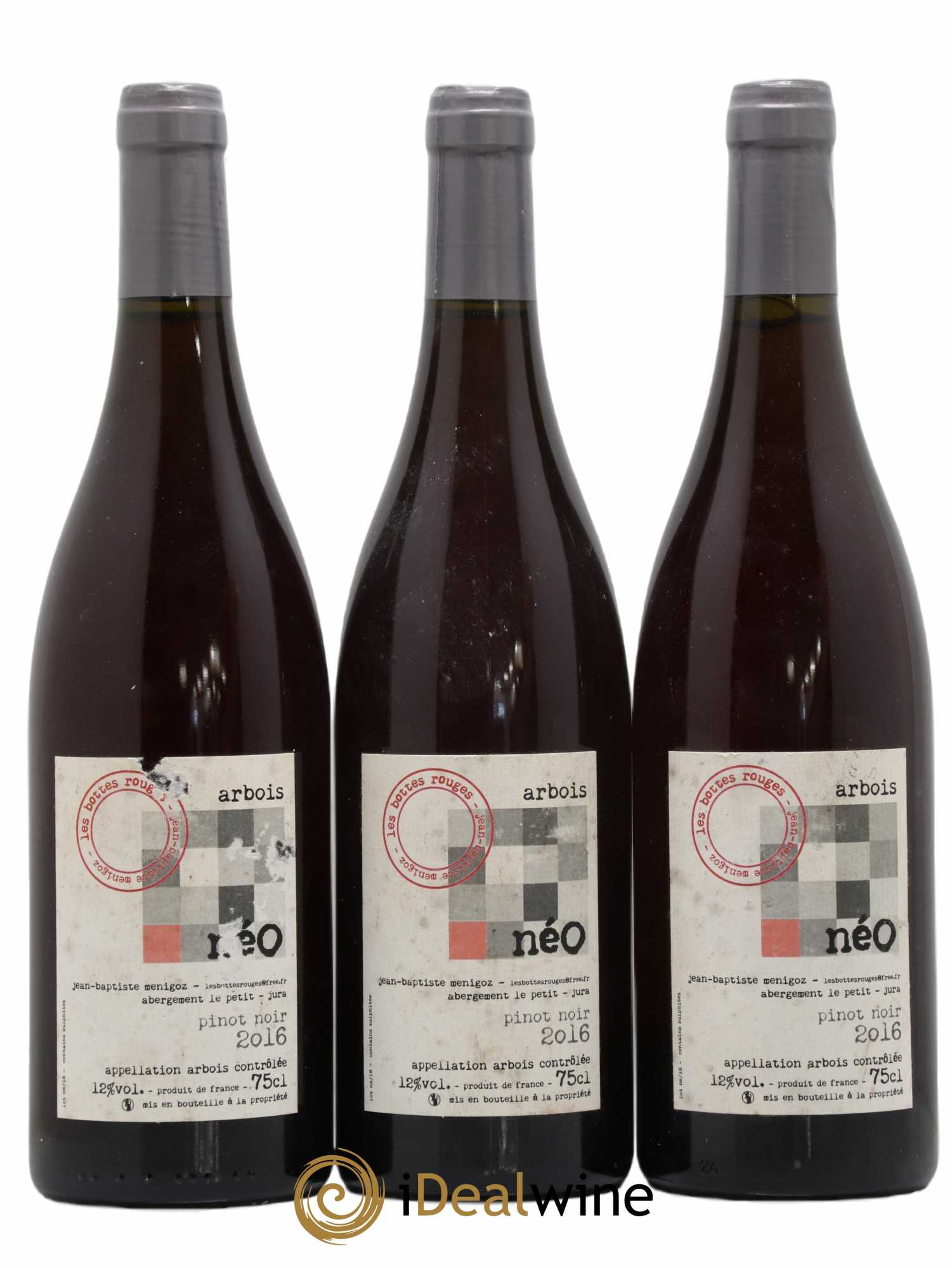 Arbois Les Bottes Rouges Pinot Noir Neo 2016 - Lotto di 3 bottiglie - 0
