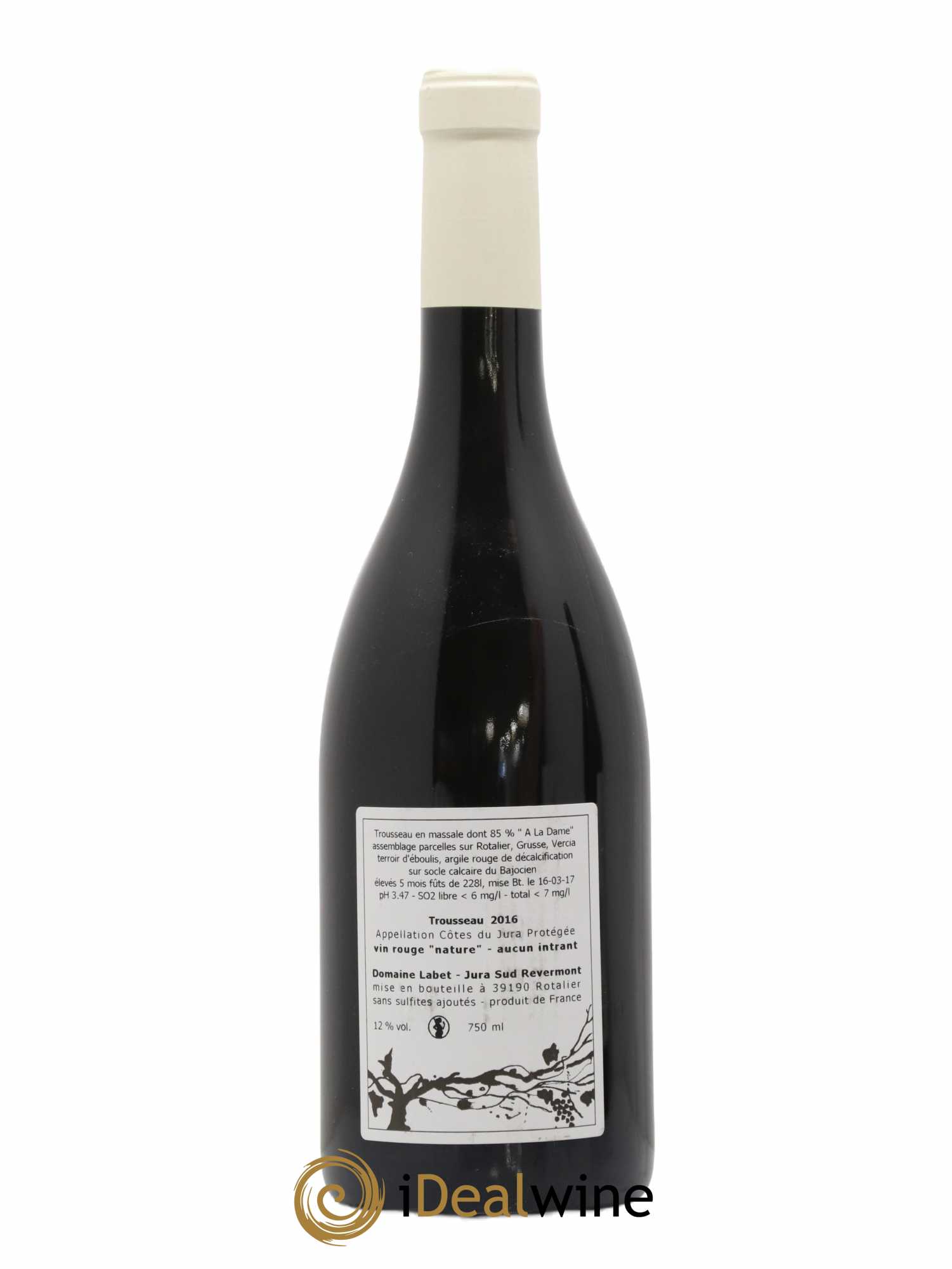 Côtes du Jura Trousseau Sélection Massale Romain - Julien - Charline Labet 2016 - Lot de 1 bouteille - 1