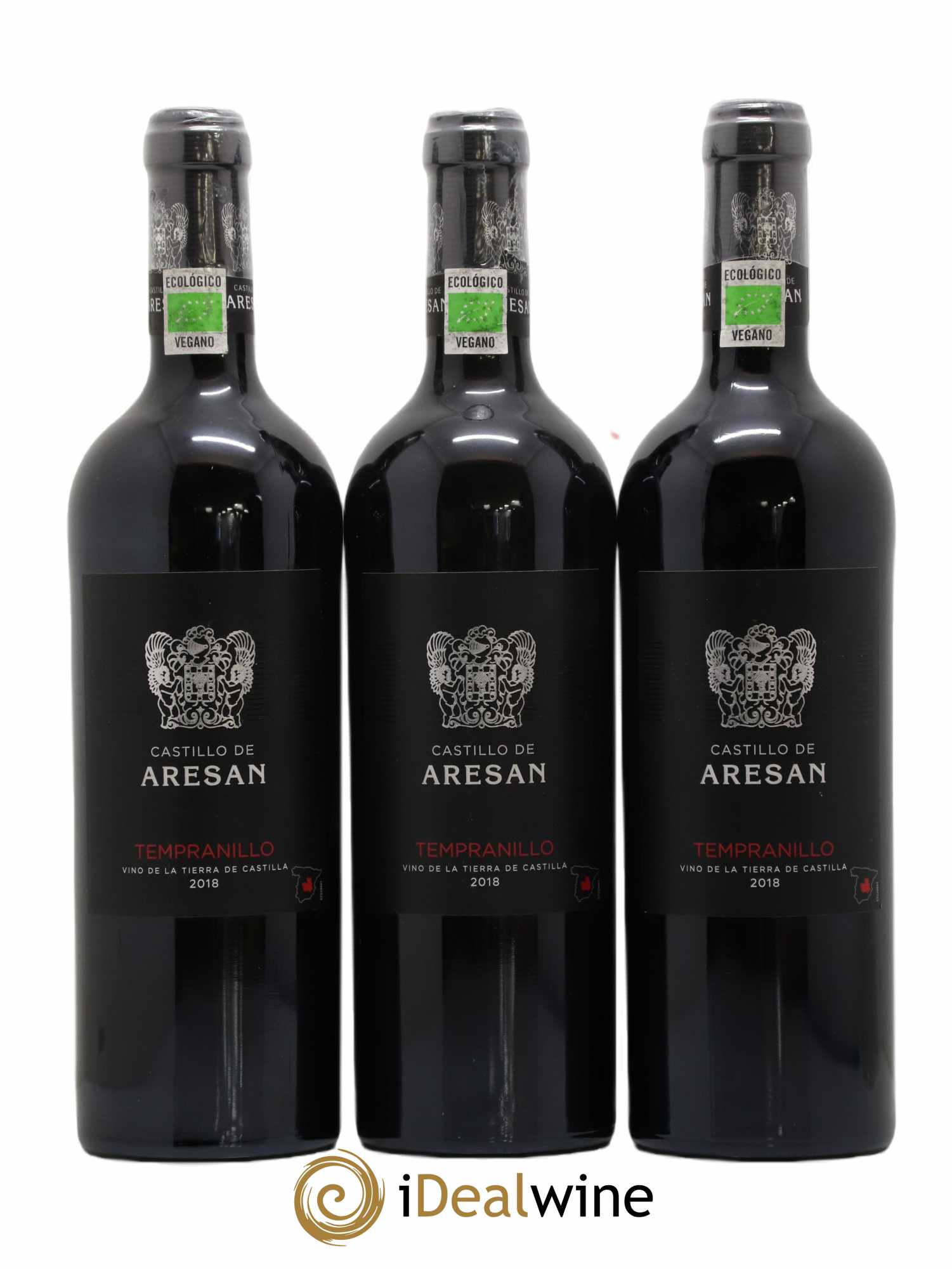 Espagne Vino De La Tierra De Castilla Y Leon Castillo De Aresan Tempranillo (sans prix de réserve) 2018 - Lot de 3 bouteilles - 0