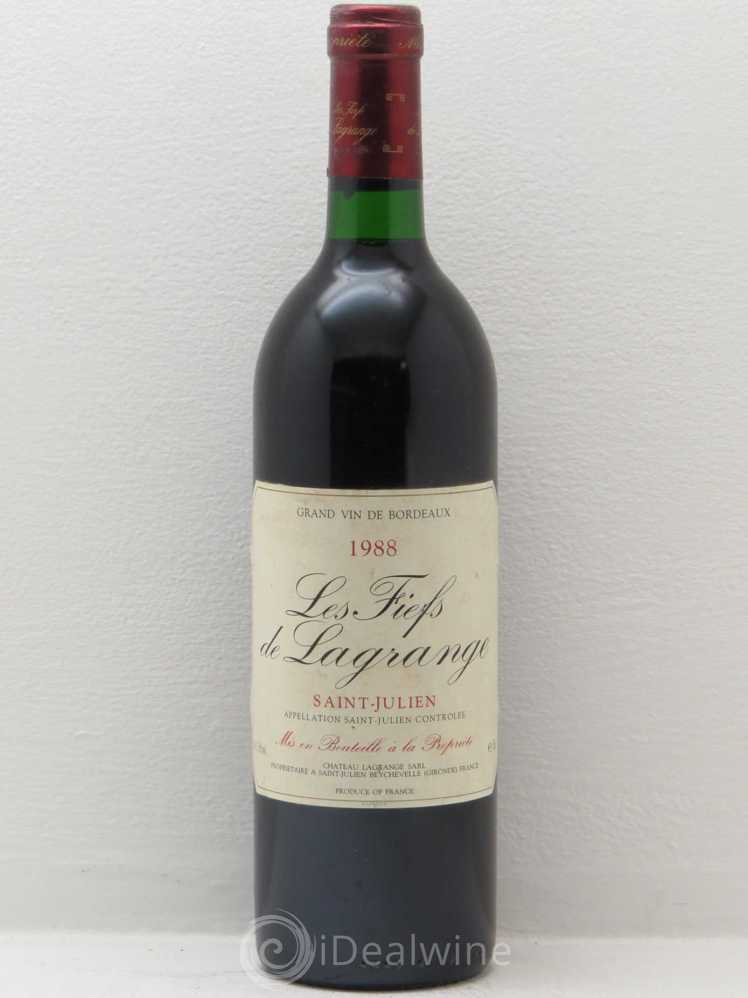 Les Fiefs de Lagrange Second Vin 1988 - Lot de 1 bouteille - 0