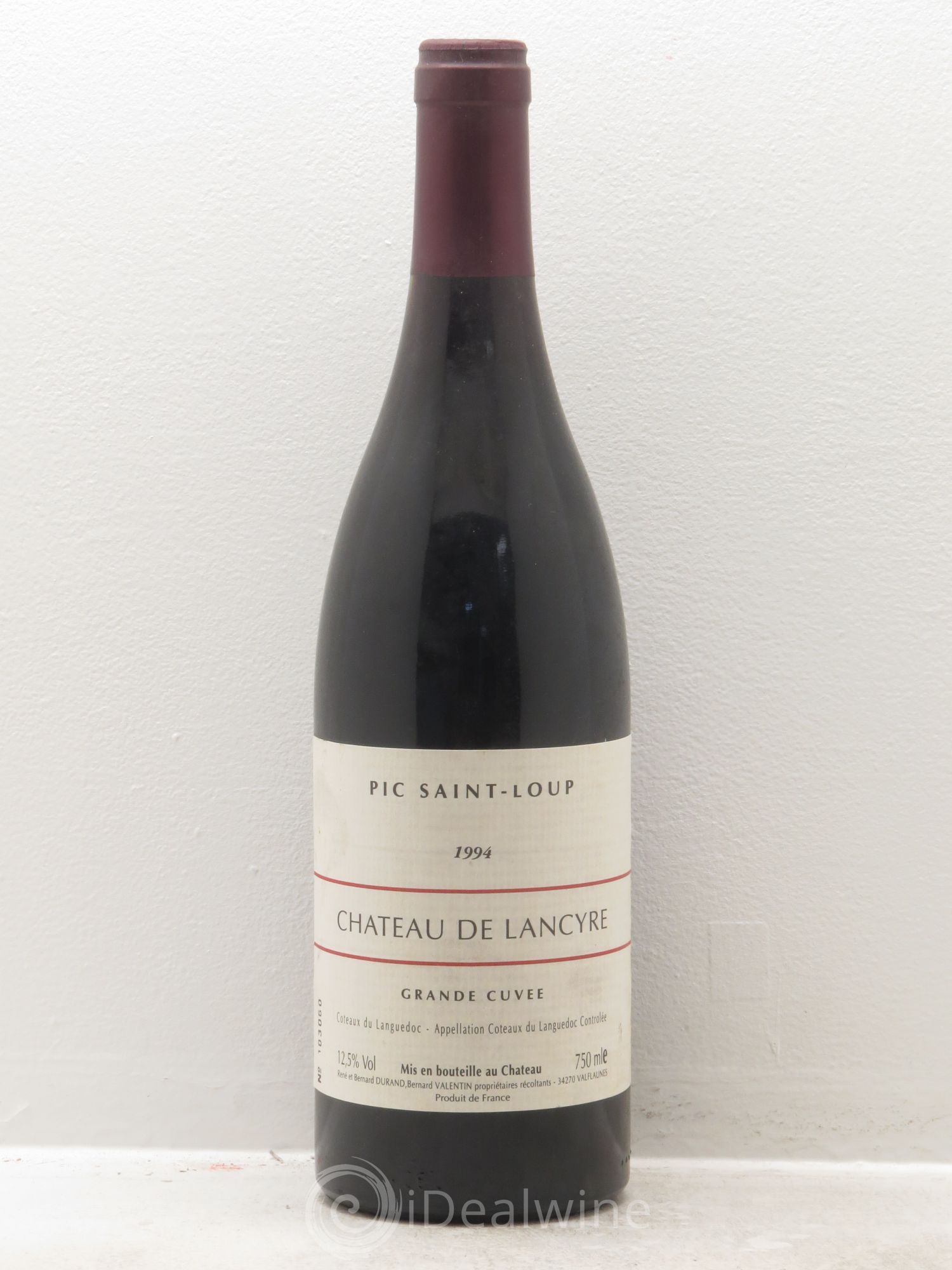 Pic Saint-Loup Château de Lancyre Grande Cuvée Familles Durand et Valentin 1994 - Lot de 1 bouteille - 0