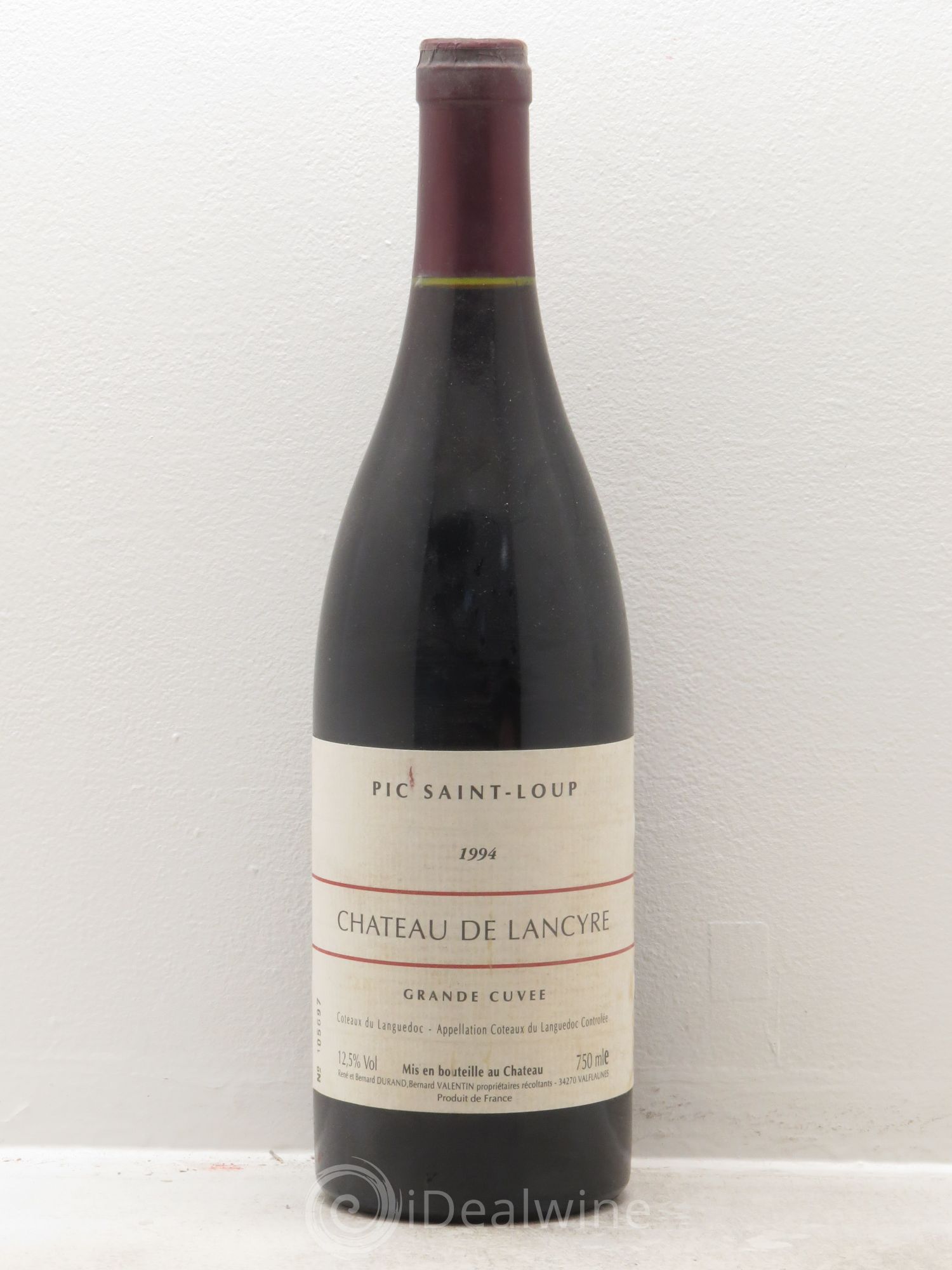 Pic Saint-Loup Château de Lancyre Grande Cuvée Familles Durand et Valentin 1994 - Lot de 1 bouteille - 0