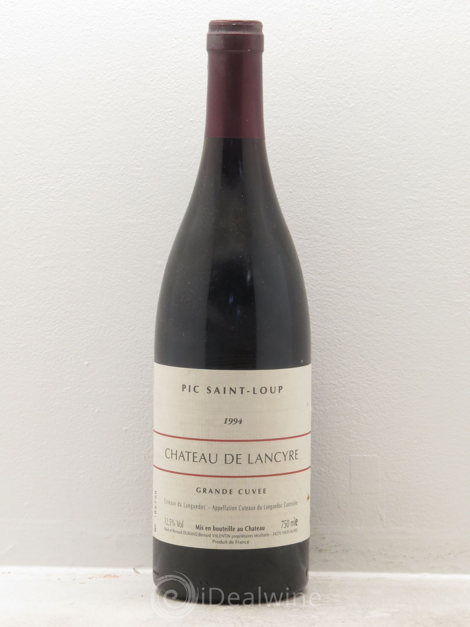 Pic Saint-Loup Château de Lancyre Grande Cuvée Familles Durand et Valentin 1994 - Lot de 1 bouteille - 0