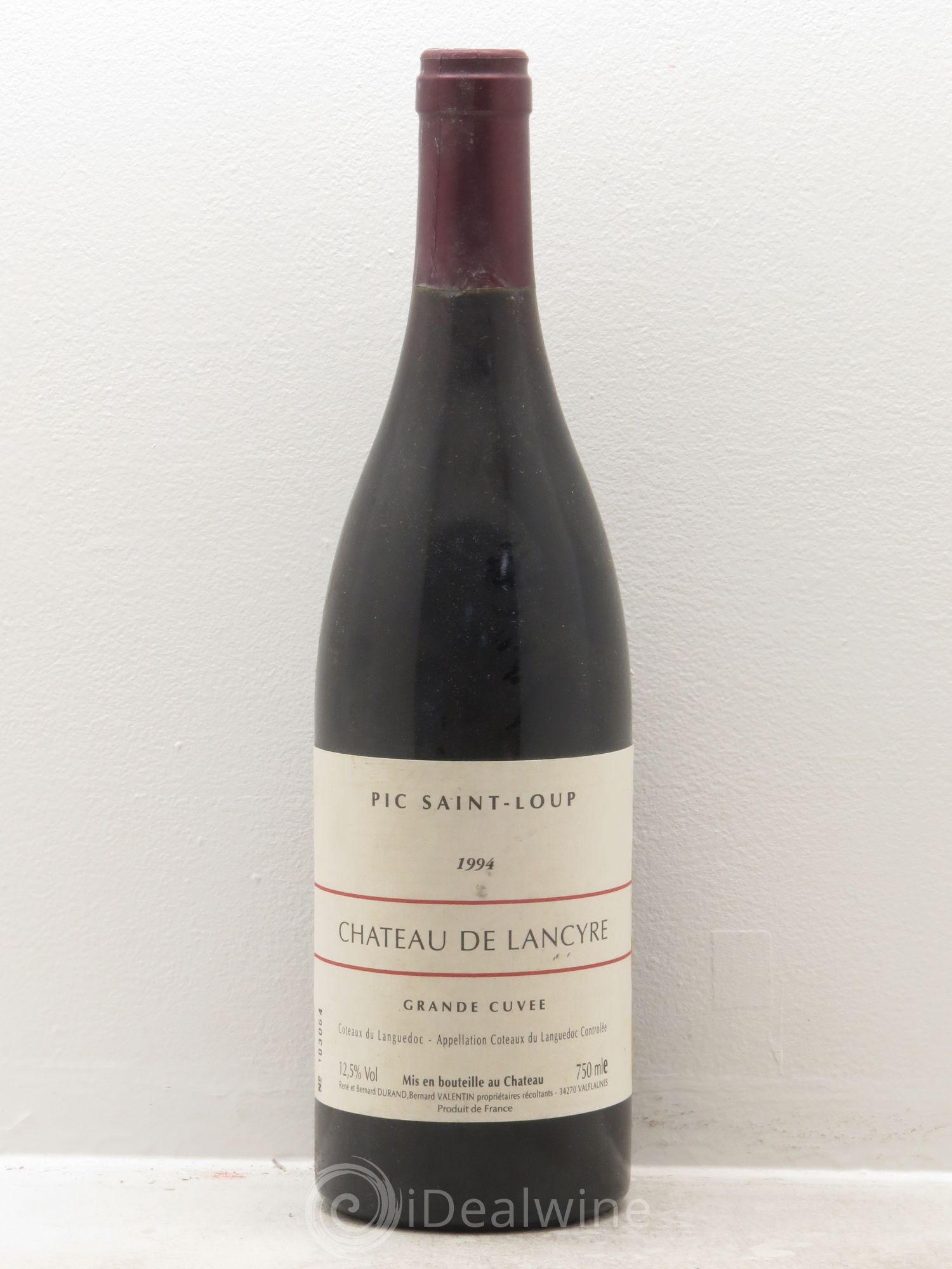 Pic Saint-Loup Château de Lancyre Grande Cuvée Familles Durand et Valentin 1994 - Lot de 1 bouteille - 0