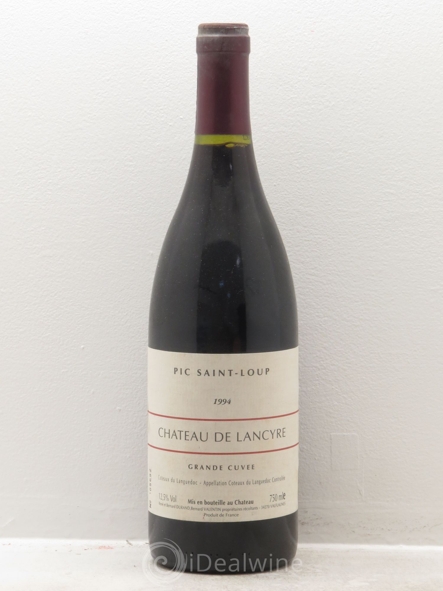 Pic Saint-Loup Château de Lancyre Grande Cuvée Familles Durand et Valentin 1994 - Lot de 1 bouteille - 0