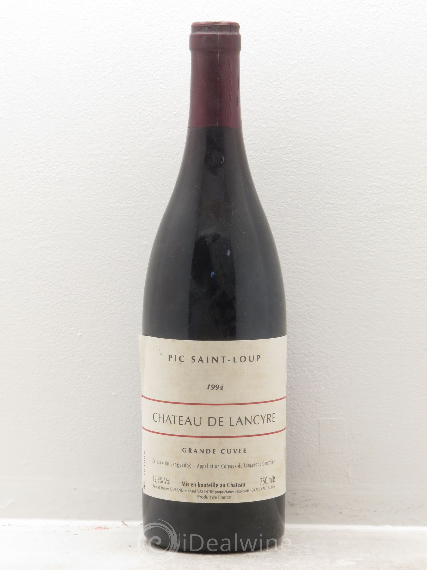 Pic Saint-Loup Château de Lancyre Grande Cuvée Familles Durand et Valentin 1994 - Lot de 1 bouteille - 0