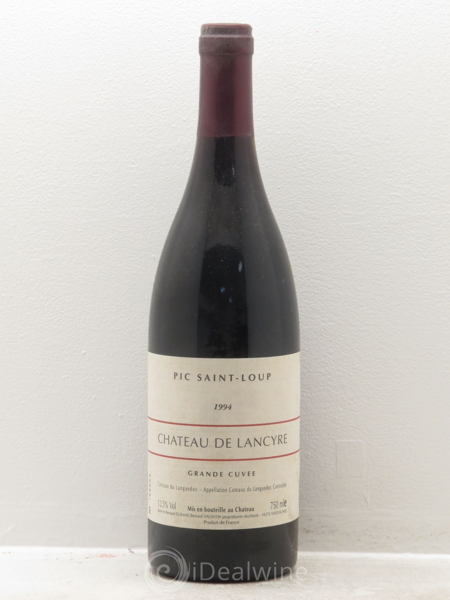 Pic Saint-Loup Château de Lancyre Grande Cuvée Familles Durand et Valentin 1994 - Lot de 1 bouteille - 0
