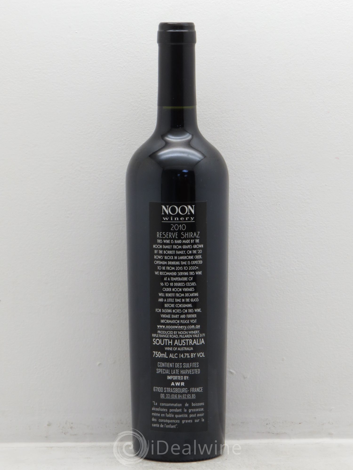 Australie Noon Reserve Shiraz 2010 - Lot de 1 bouteille - 1