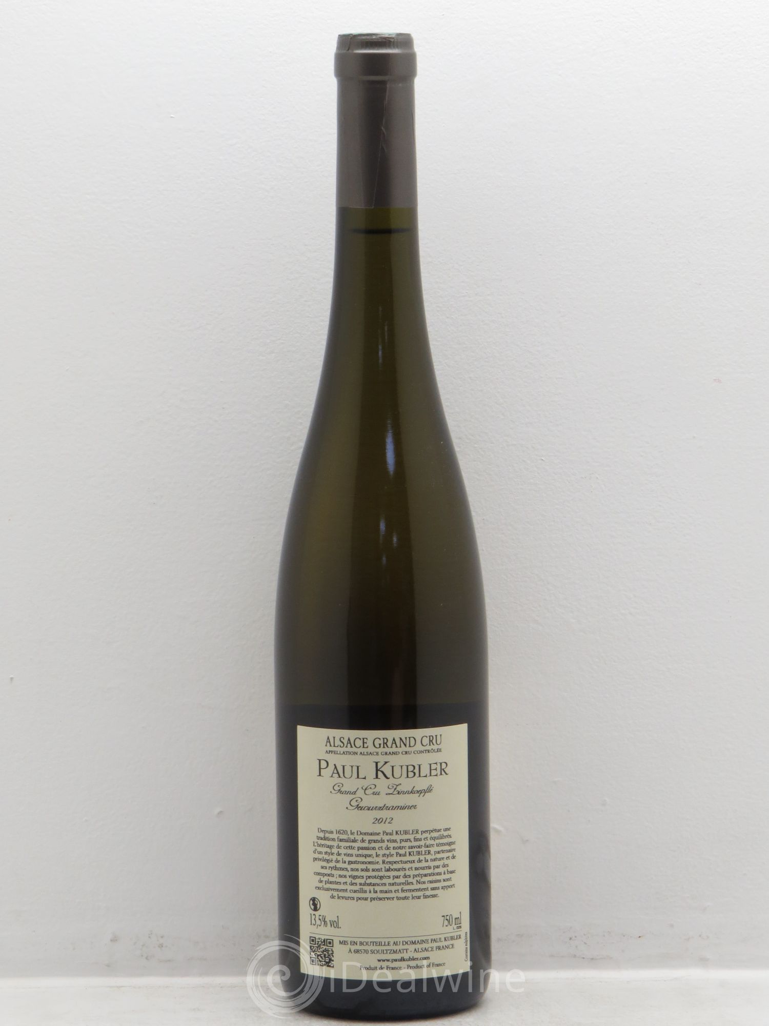 Gewurztraminer Grand Cru Zinnkoepflé Paul Kubler 2012 - Lot de 1 bouteille - 1