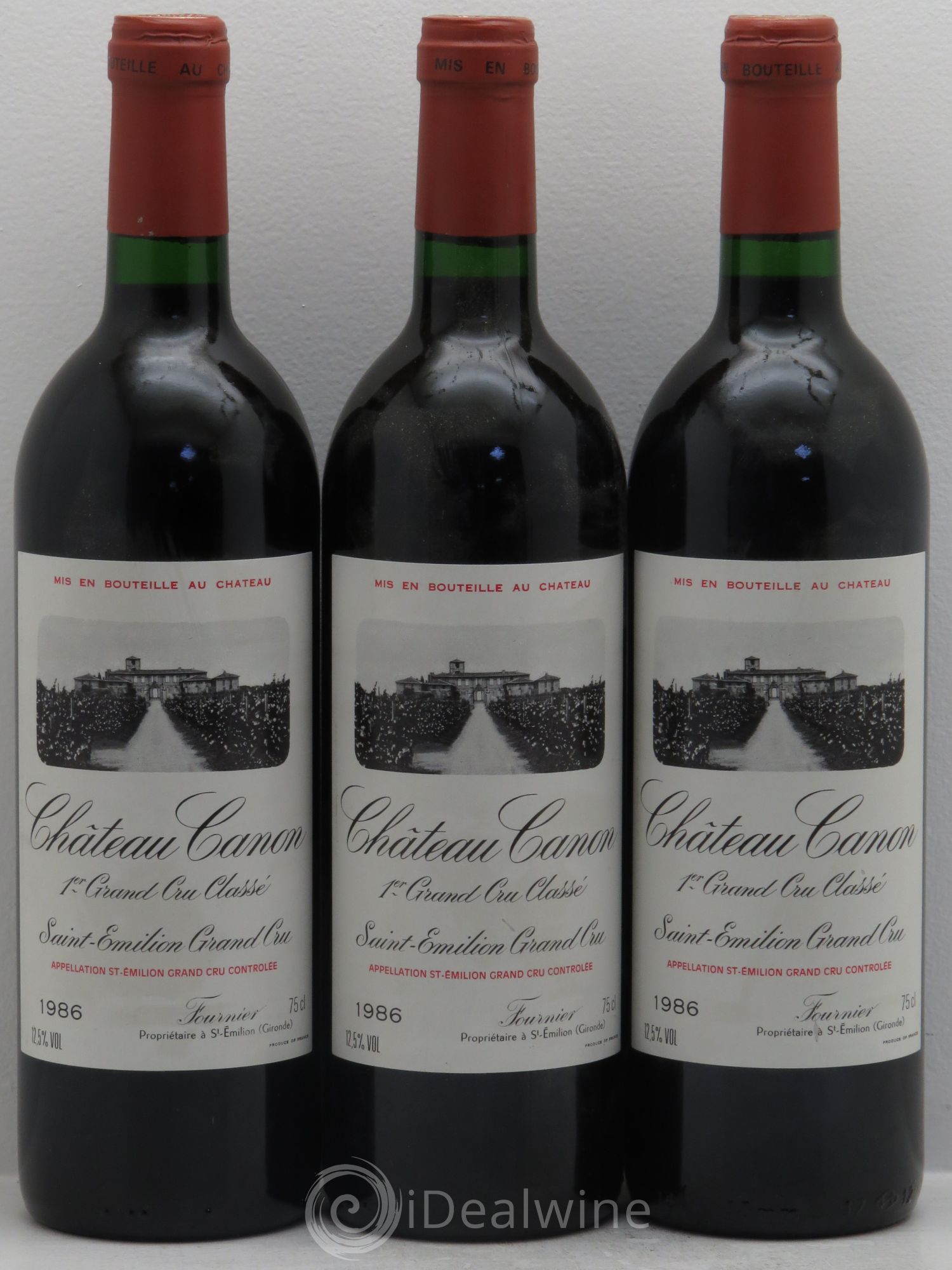 Château Canon 1er Grand Cru Classé B 1986 - Lot de 3 bouteilles - 0