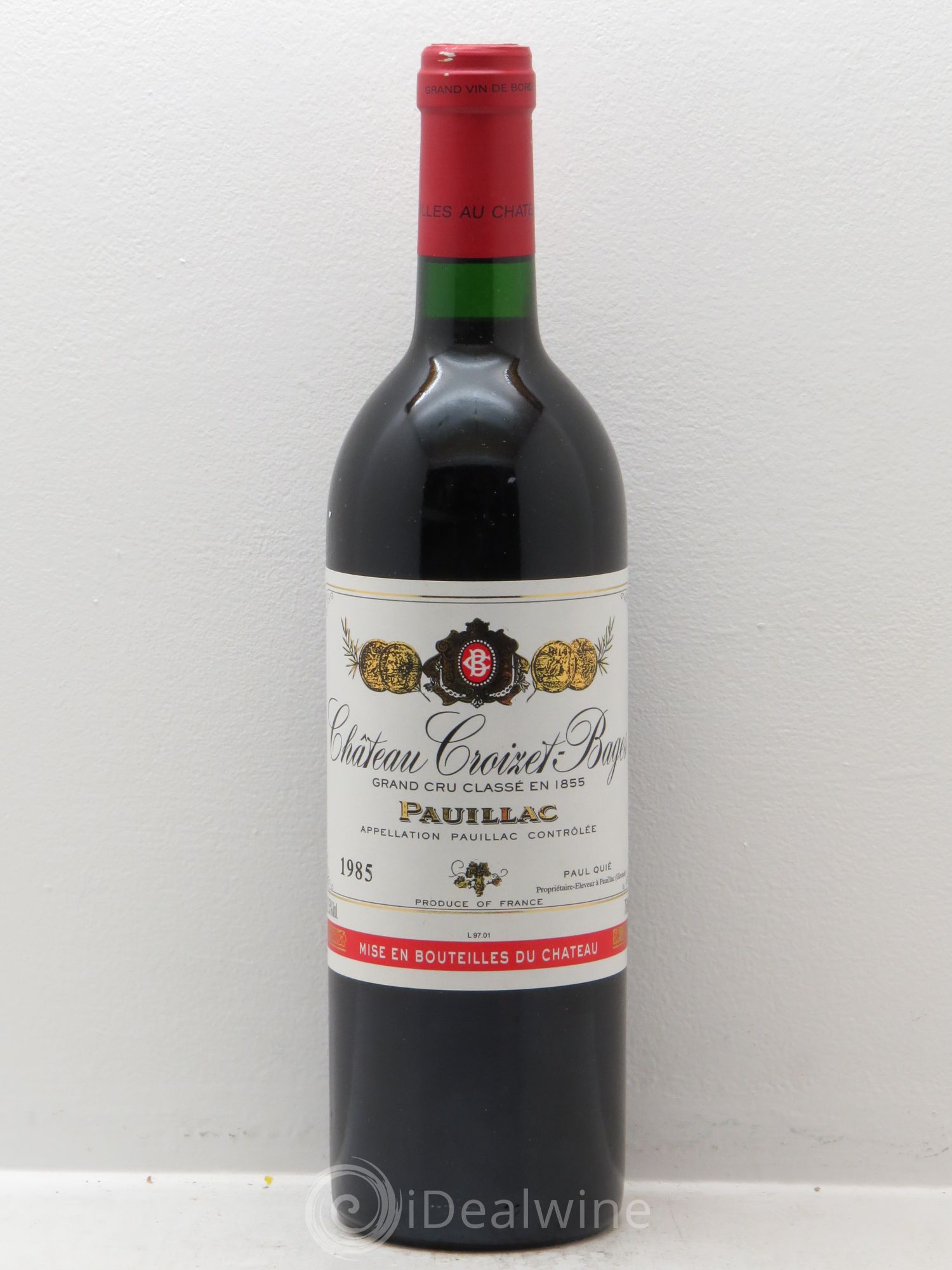 Château Croizet Bages 5ème Grand Cru Classé 1985 - Lot de 1 bouteille - 0