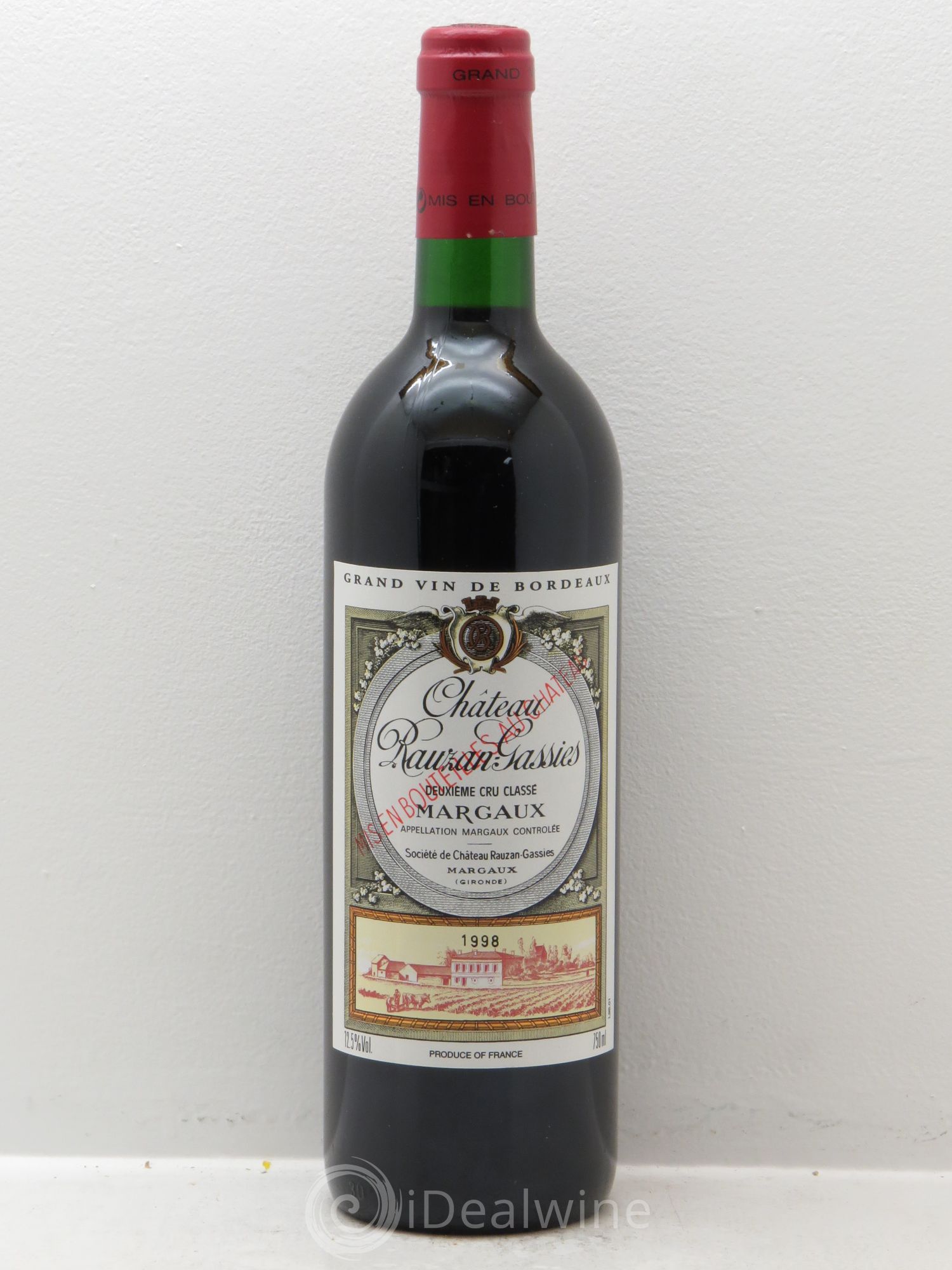 Château Rauzan-Gassies 2ème Grand Cru Classé 1998 - Lot de 6 bouteilles - 0