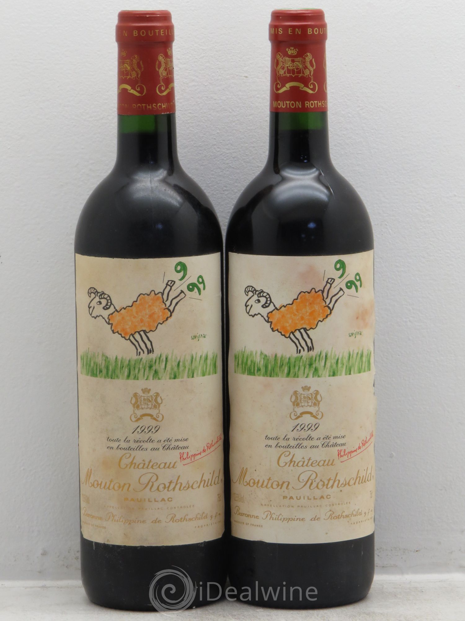Château Mouton Rothschild 1er Grand Cru Classé 1999 - Lot de 2 bouteilles - 0