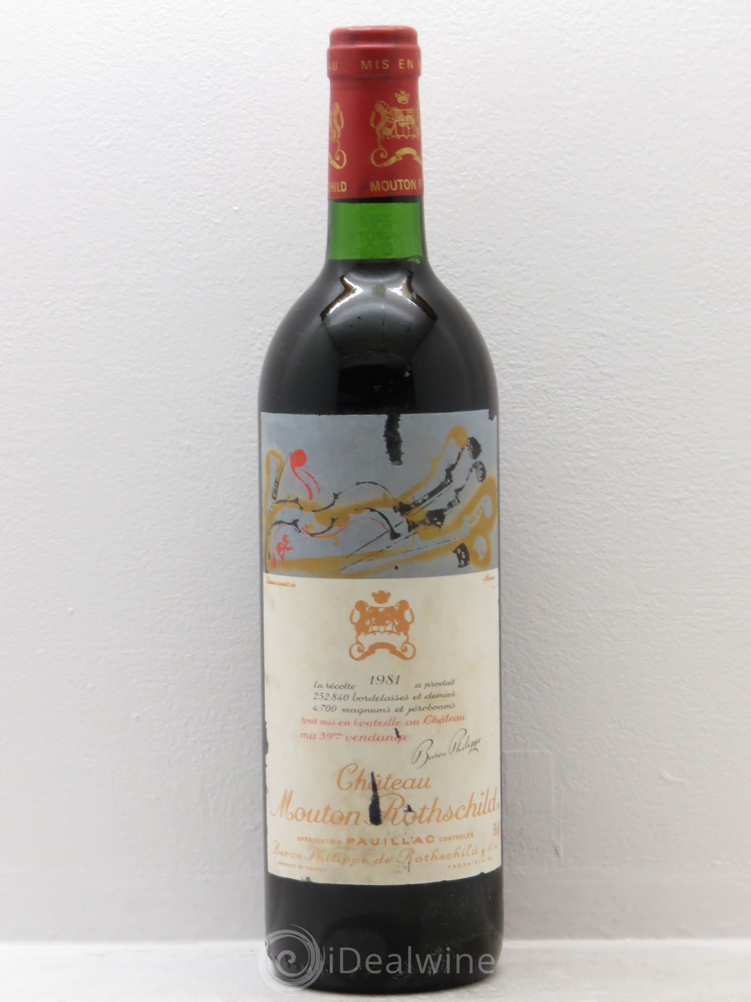 Château Mouton Rothschild 1er Grand Cru Classé 1981 - Lot de 1 bouteille - 0