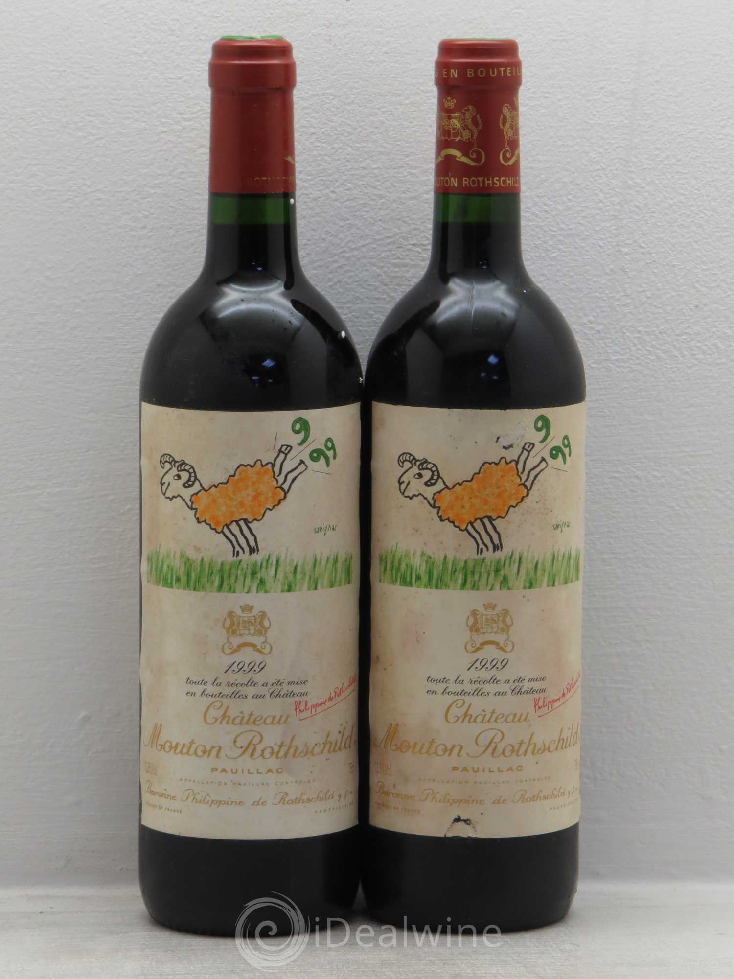 Château Mouton Rothschild 1er Grand Cru Classé 1999 - Lot de 2 bouteilles - 0