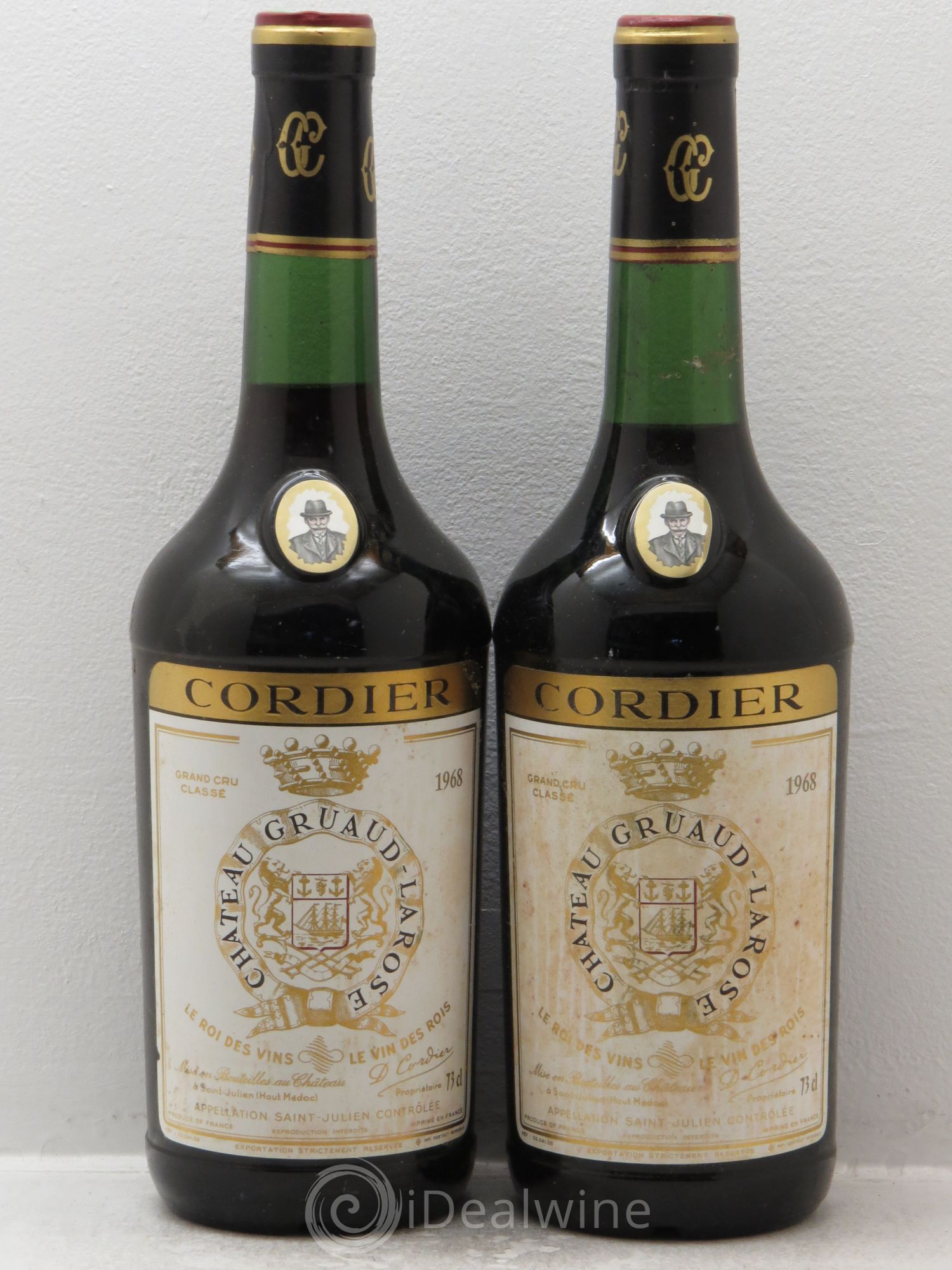 Château Gruaud Larose 2ème Grand Cru Classé (sans prix de réserve) 1968 - Lot de 2 bouteilles - 0