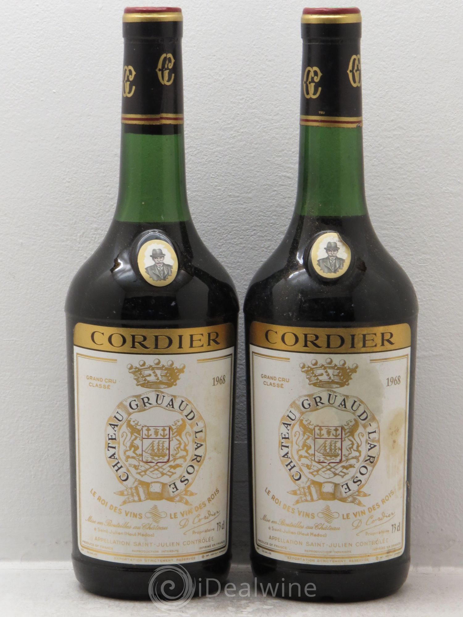 Château Gruaud Larose 2ème Grand Cru Classé (sans prix de réserve) 1968 - Lot de 2 bouteilles - 0