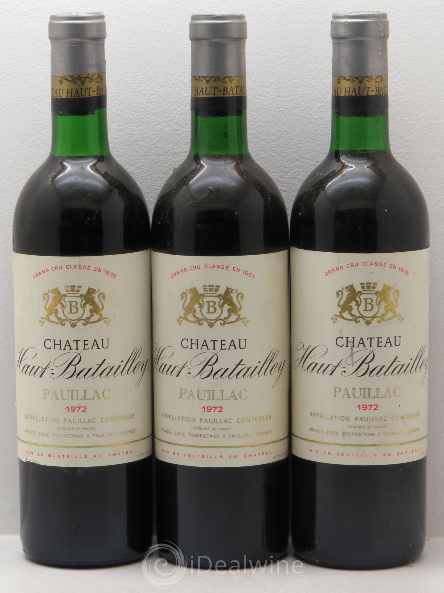 Château Haut Batailley 5ème Grand Cru Classé 1972 - Lot de 3 bouteilles - 0