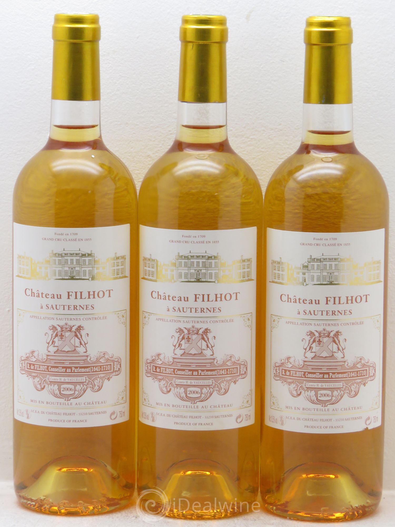 Château Filhot 2ème Grand Cru Classé 2006 - Lotto di 3 bottiglie - 0