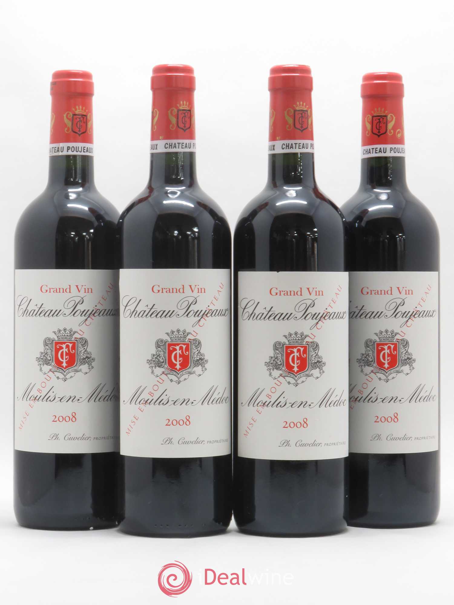 Château Poujeaux 2008 - Lot de 4 bouteilles - 0
