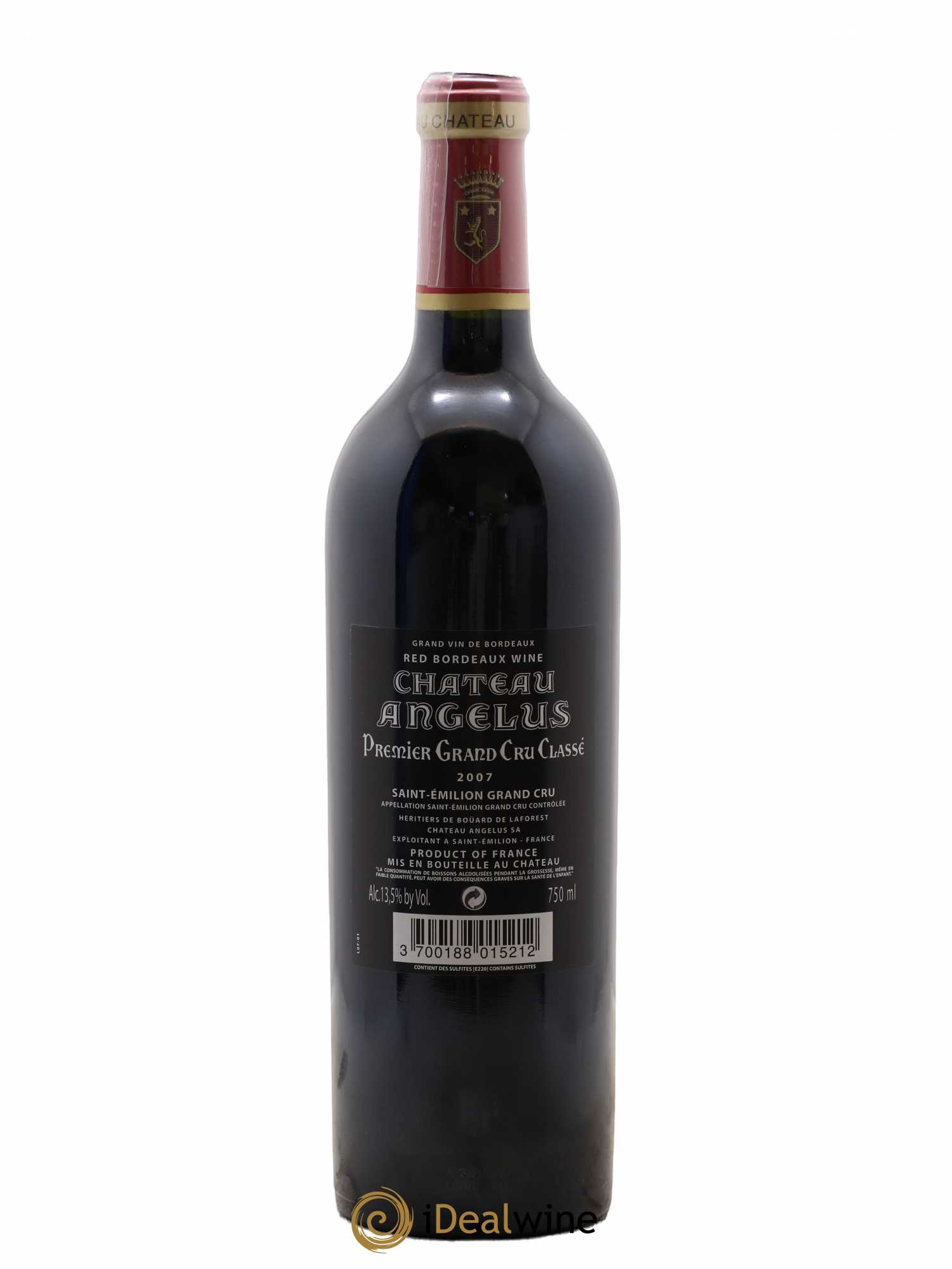Château Angélus 1er Grand Cru Classé A 2007 - Lot de 1 bouteille - 1