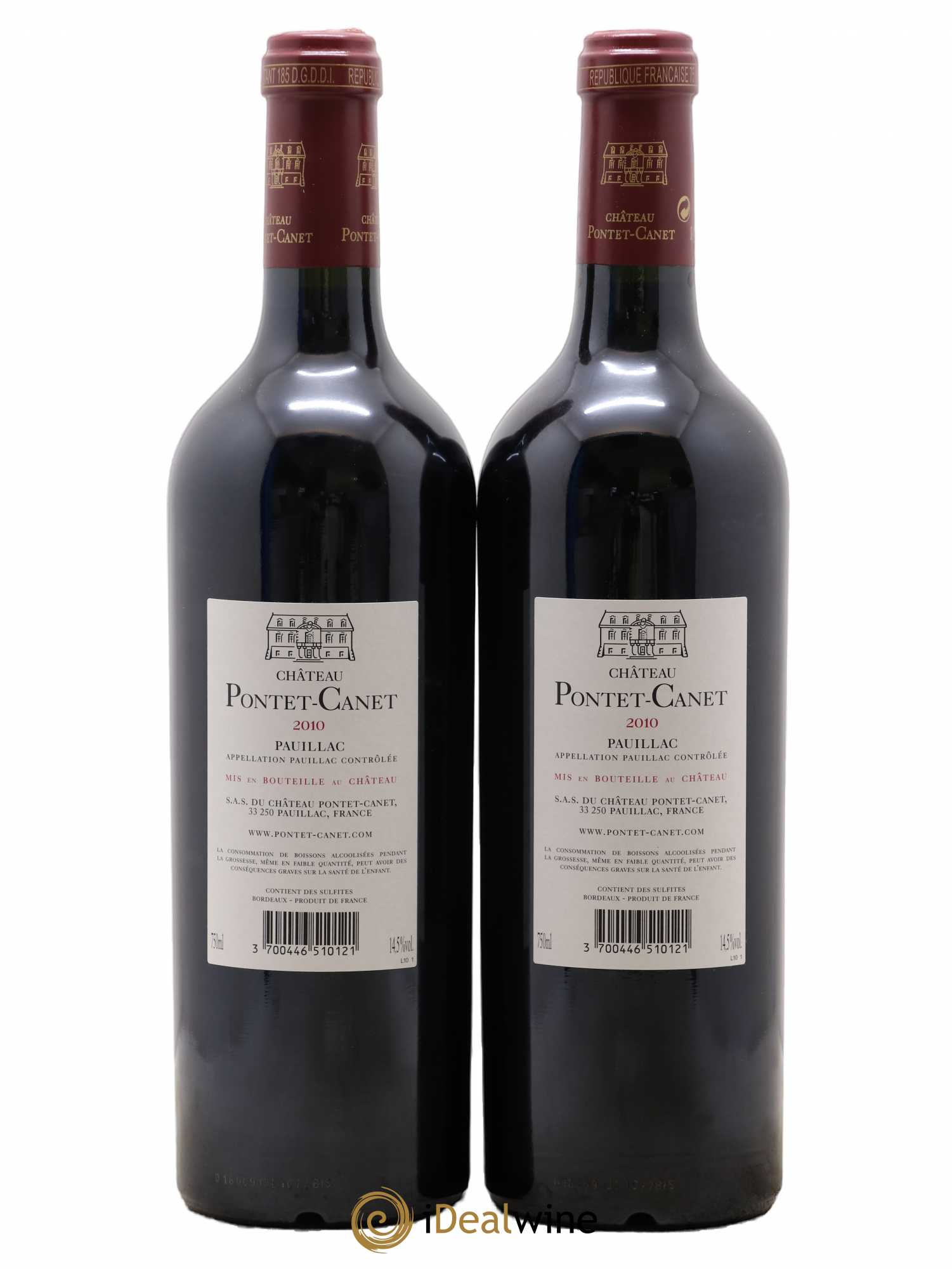 Château Pontet Canet 5ème Grand Cru Classé 2010 - Lot de 2 bouteilles - 1