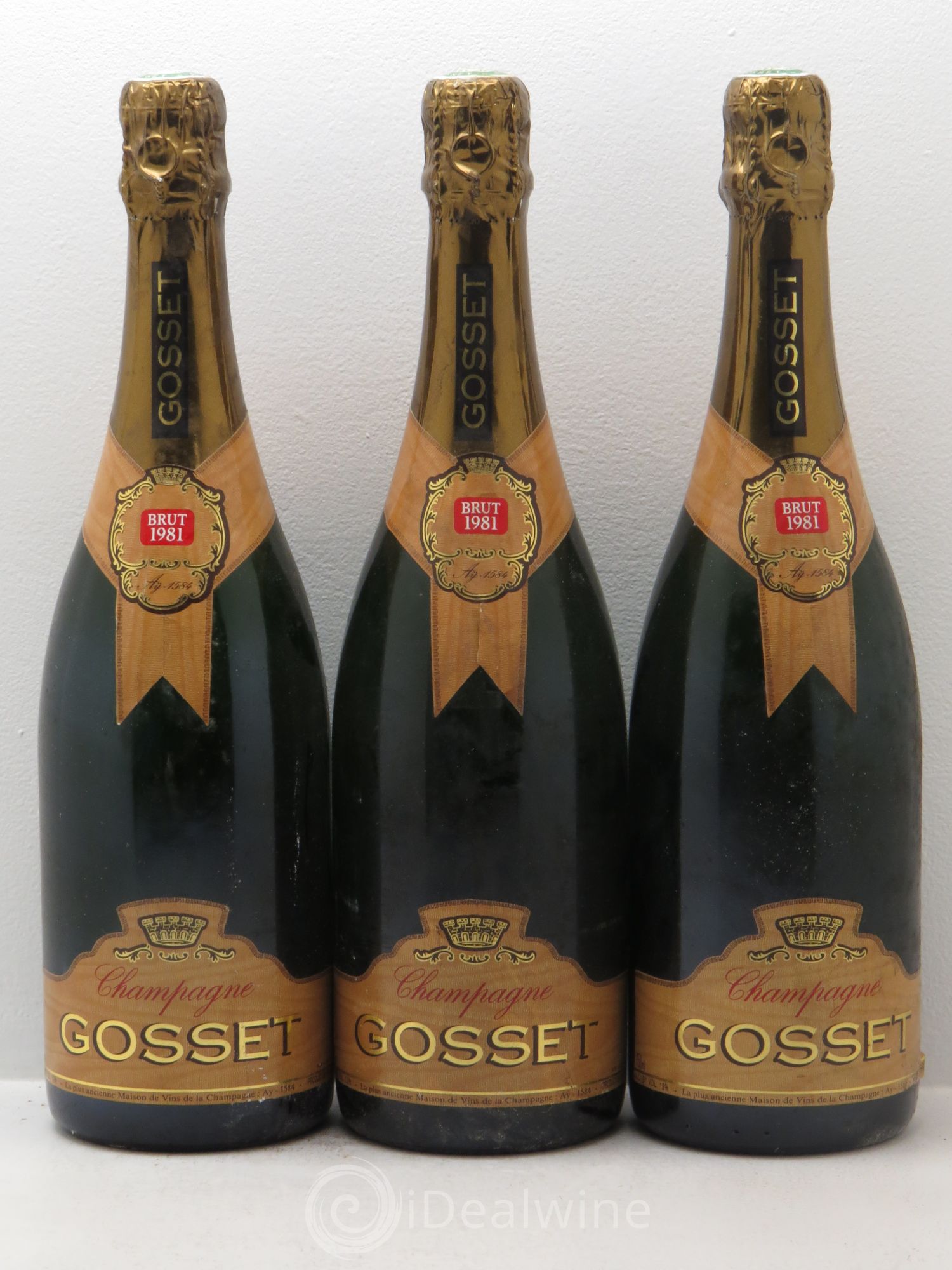 Champagne Gosset 1981 - Lot de 3 bouteilles - 0