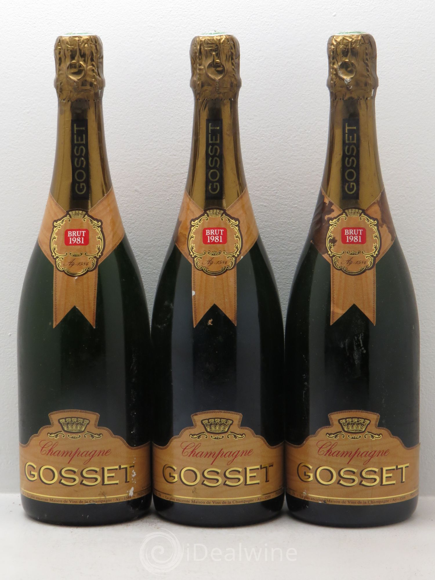 Champagne Gosset 1981 - Lot de 3 bouteilles - 0