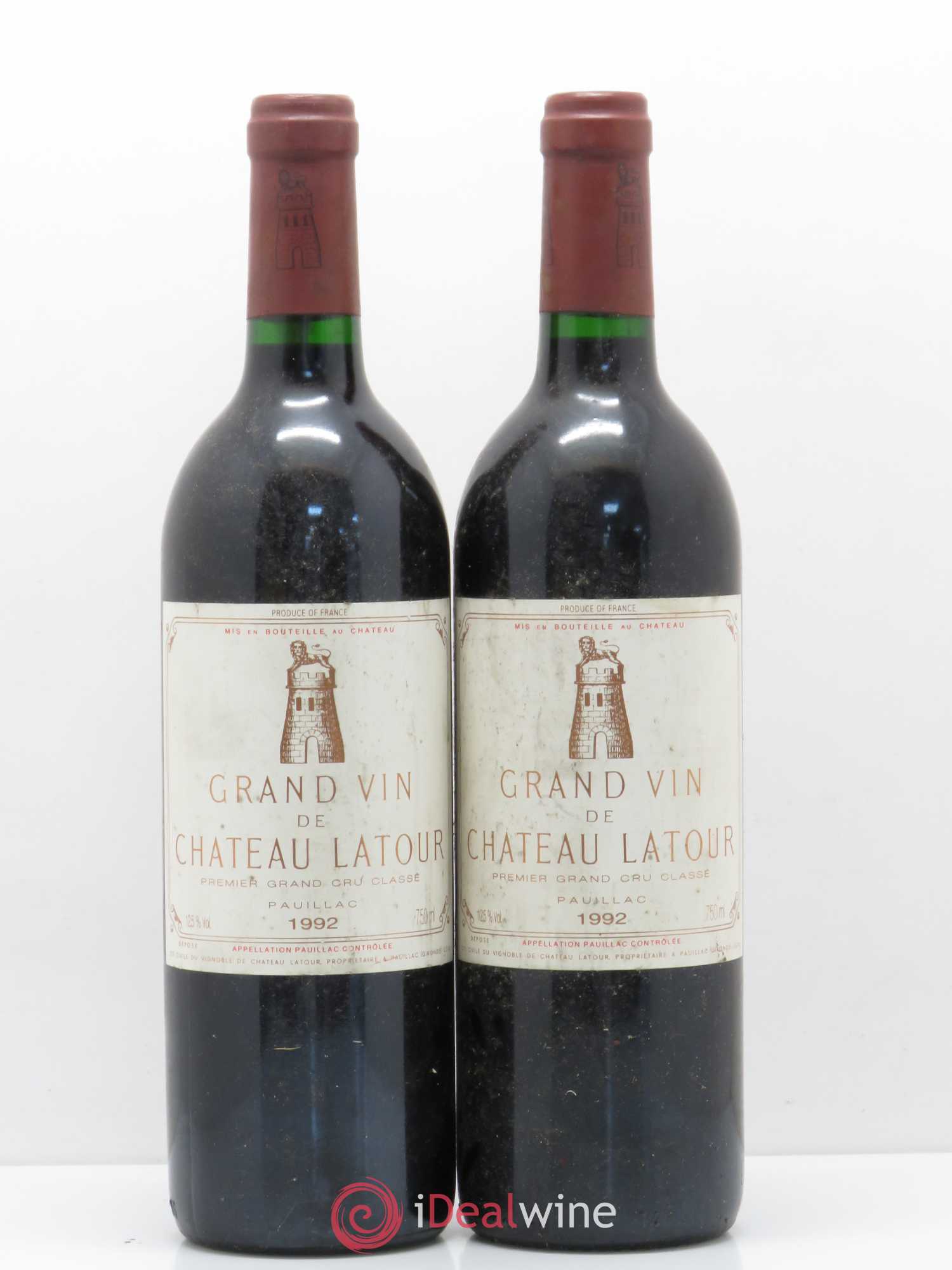 Château Latour 1er Grand Cru Classé 1992 - Lot de 2 bouteilles - 0