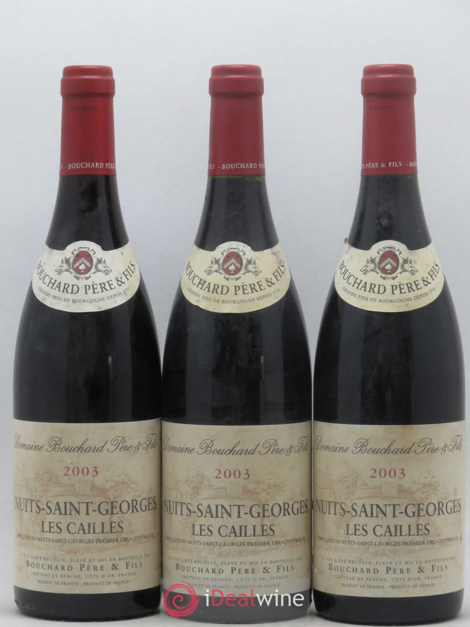 Nuits-Saint-Georges 1er Cru Les Cailles Bouchard Père & Fils 2003 - Lot de 3 bouteilles - 0