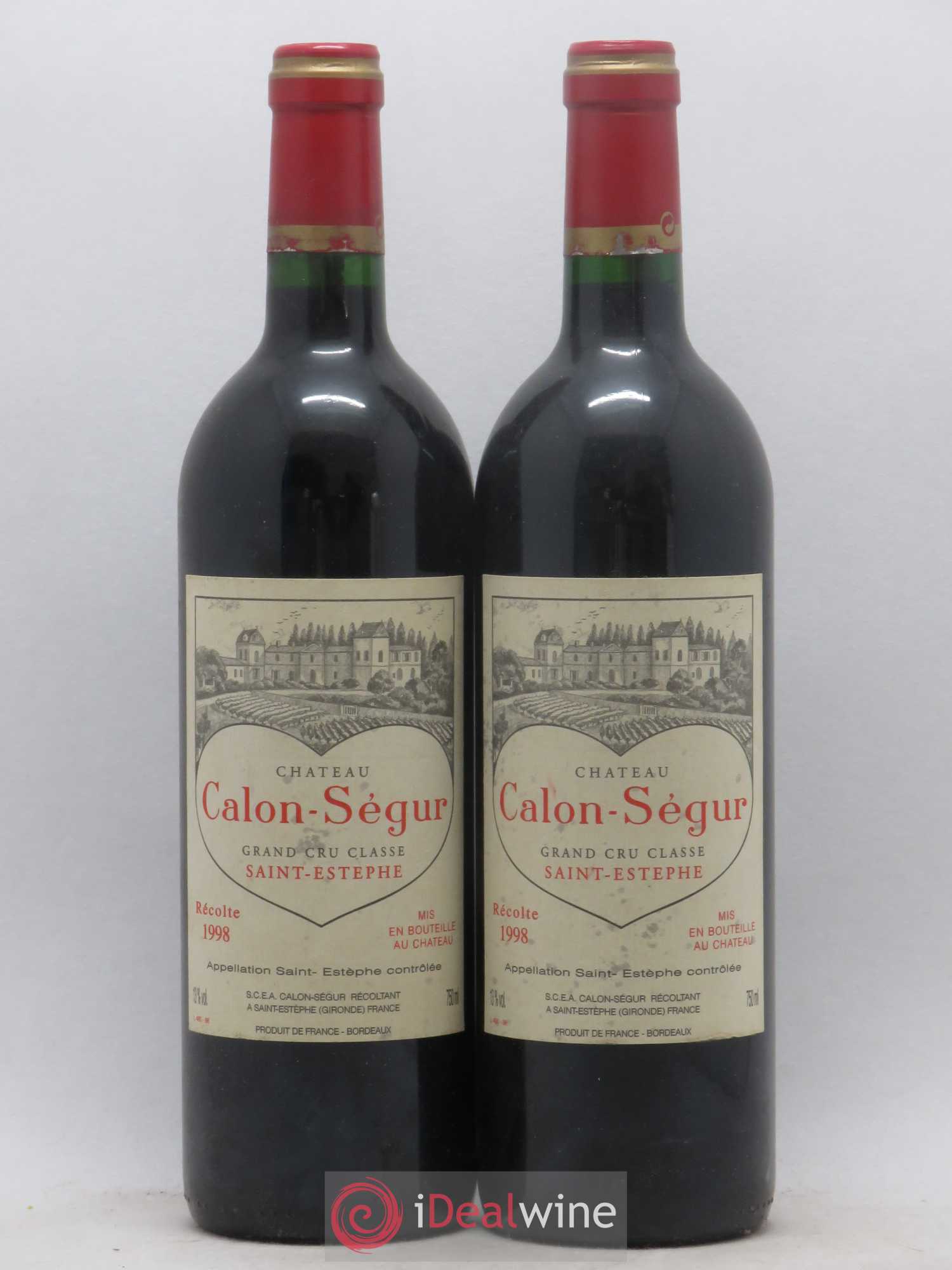 Château Calon Ségur 3ème Grand Cru Classé 1998 - Lot de 2 bouteilles - 0