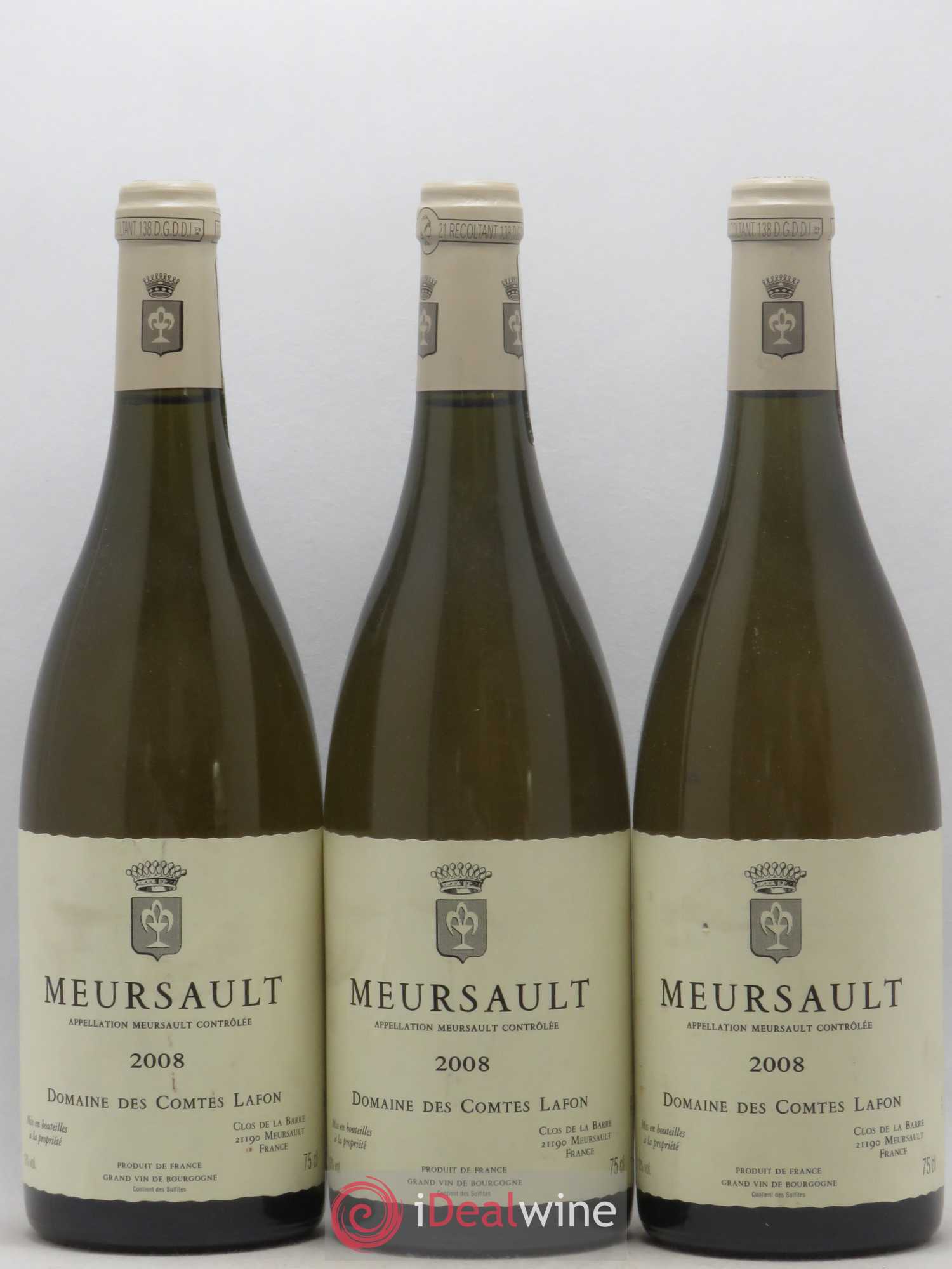 Meursault Comtes Lafon (Domaine des) 2008 - Lot de 3 bouteilles - 0