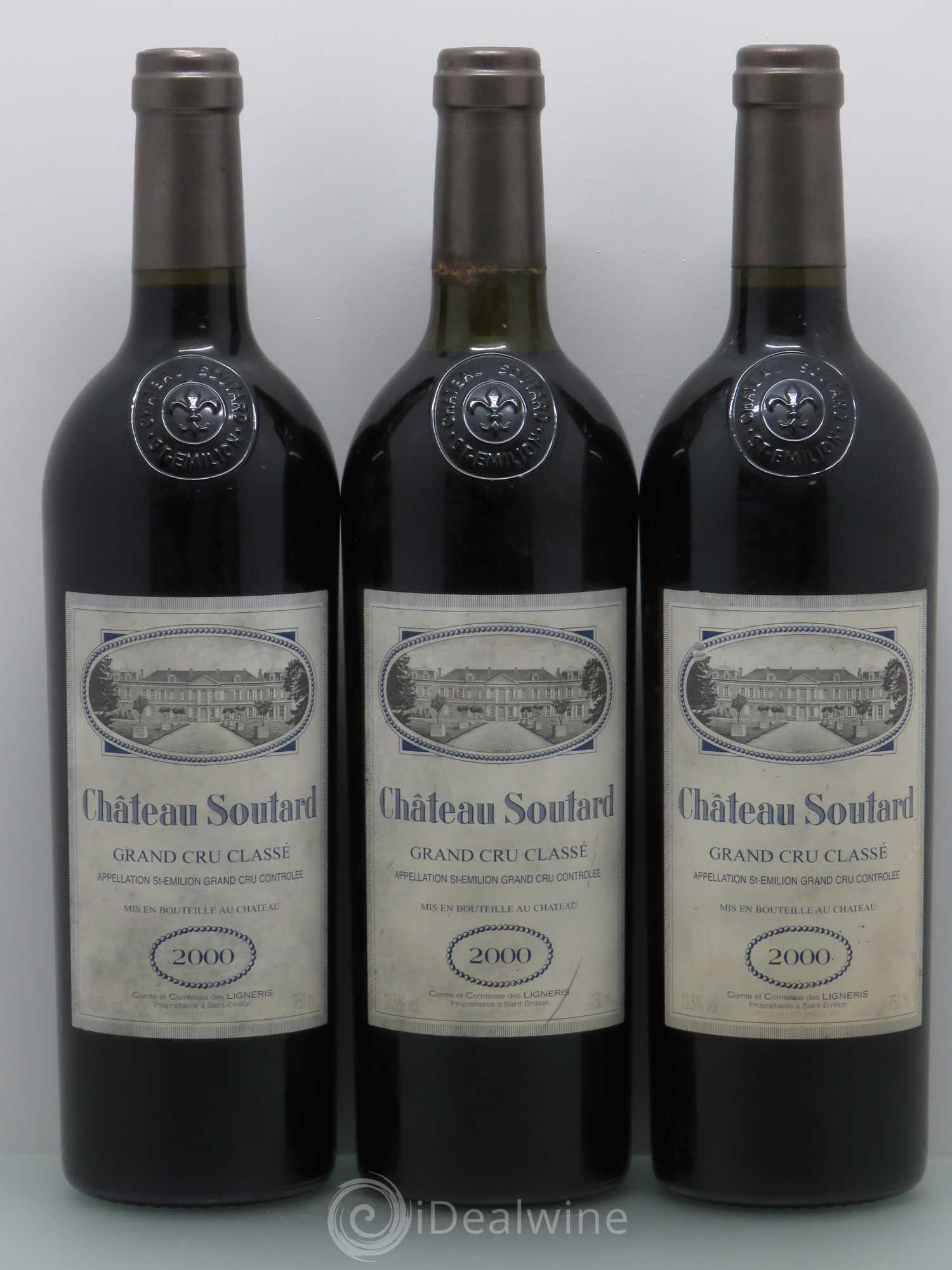 Château Soutard Grand Cru Classé 2000 - Lot de 3 bouteilles - 0