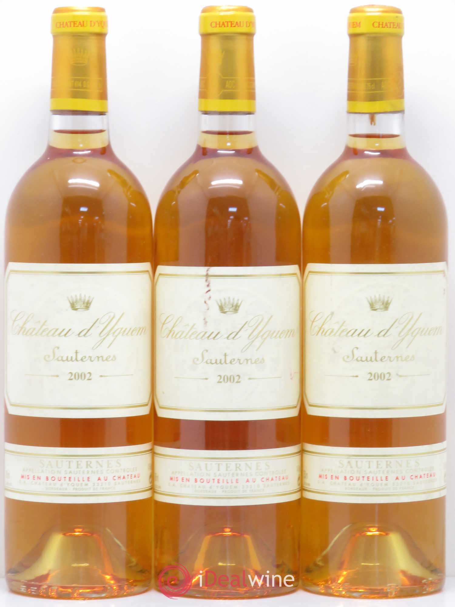 Château d' Yquem 1er Cru Classé Supérieur 2002 - Lotto di 3 bottiglie - 0
