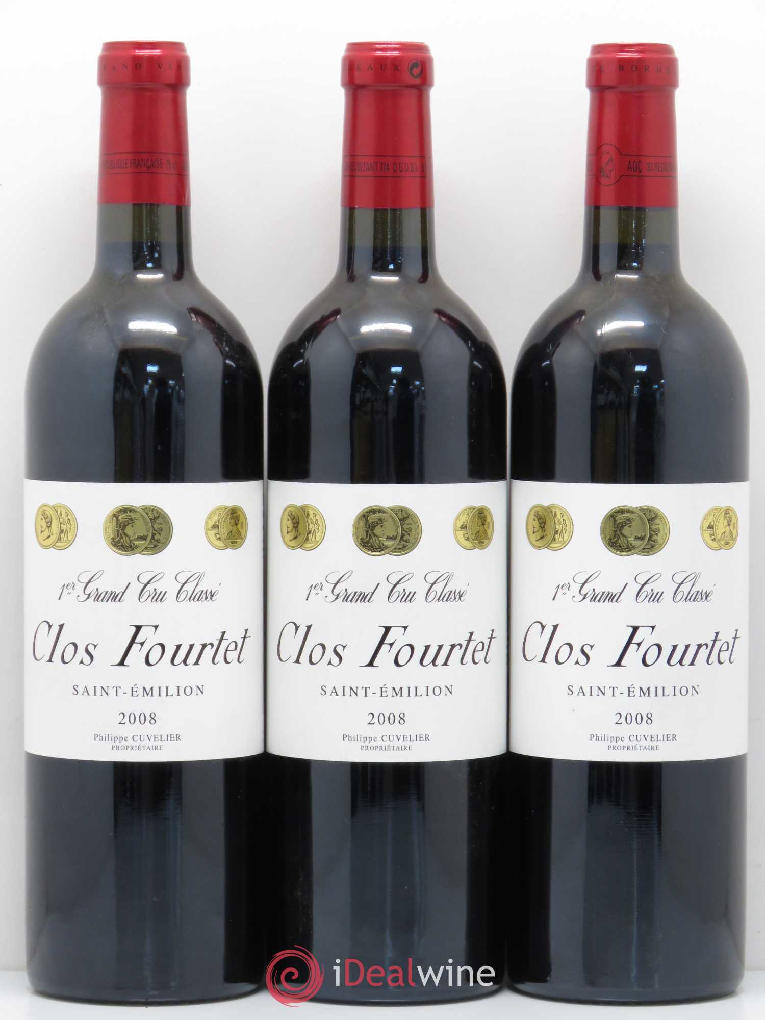 Clos Fourtet 1er Grand Cru Classé B 2008 - Lot de 3 bouteilles - 0