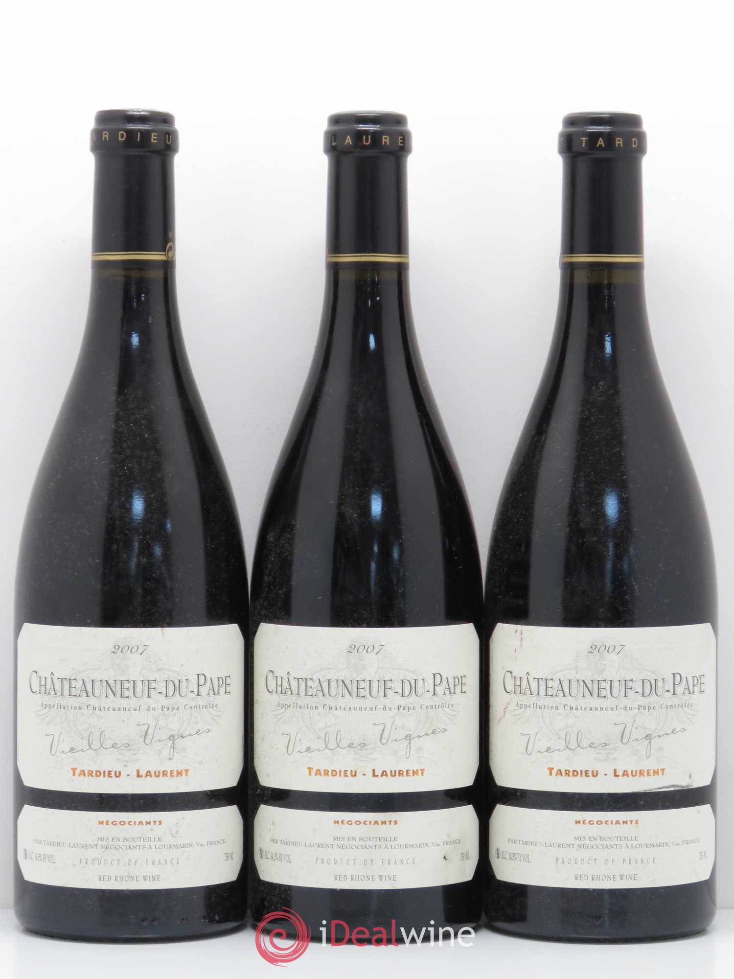 Châteauneuf-du-Pape Tardieu-Laurent Vieilles vignes Famille Tardieu 2007 - Lot de 3 bouteilles - 0