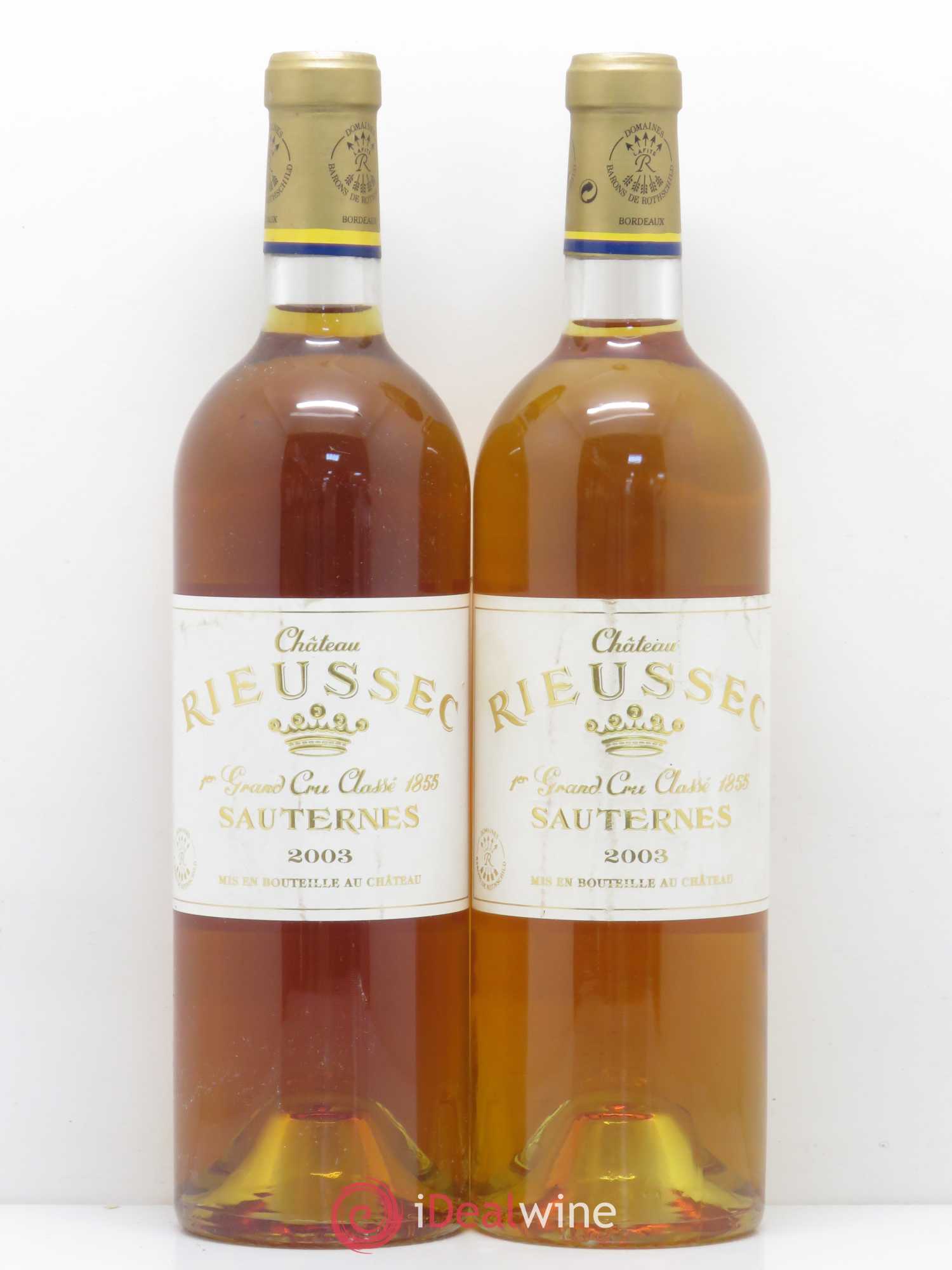 Château Rieussec 1er Grand Cru Classé 2003 - Lot de 2 bouteilles - 0