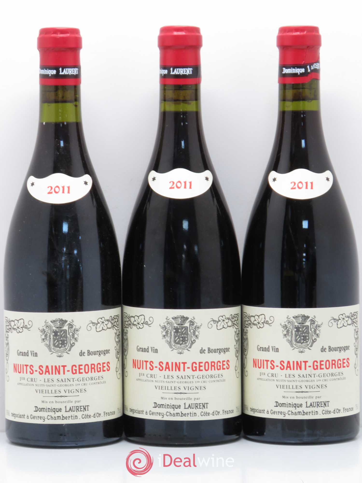 Nuits-Saint-Georges 1er Cru Les Saints Georges Vieilles Vignes Dominique Laurent Vieilles vignes 2011 - Lot de 3 bouteilles - 0