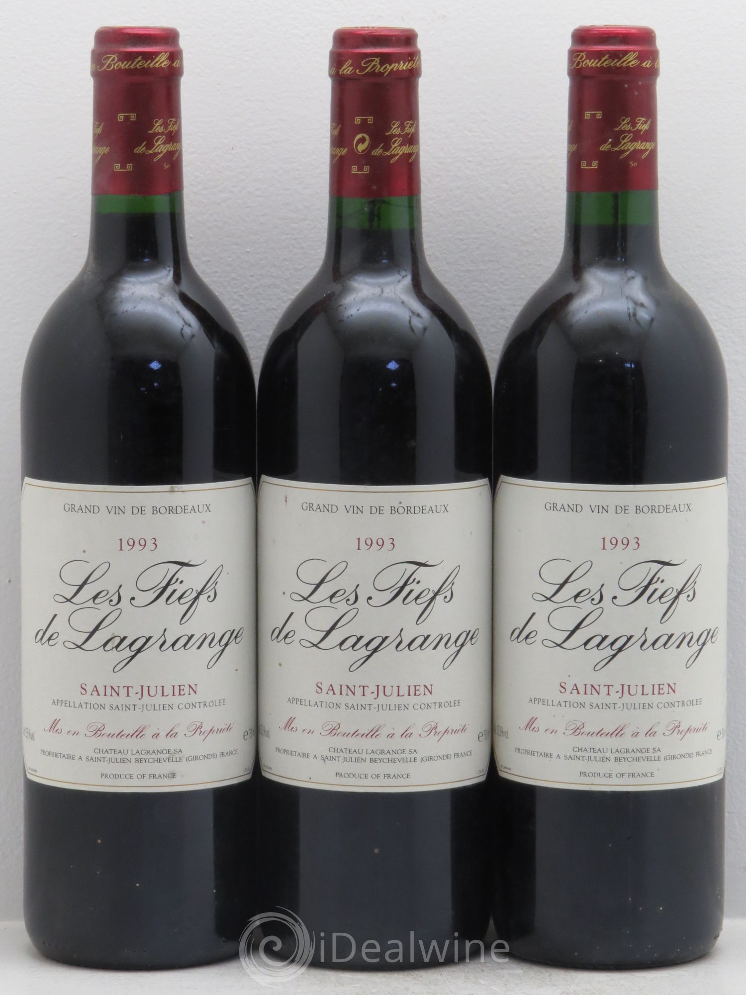 Les Fiefs de Lagrange Second Vin 1993 - Lot de 3 bouteilles - 0