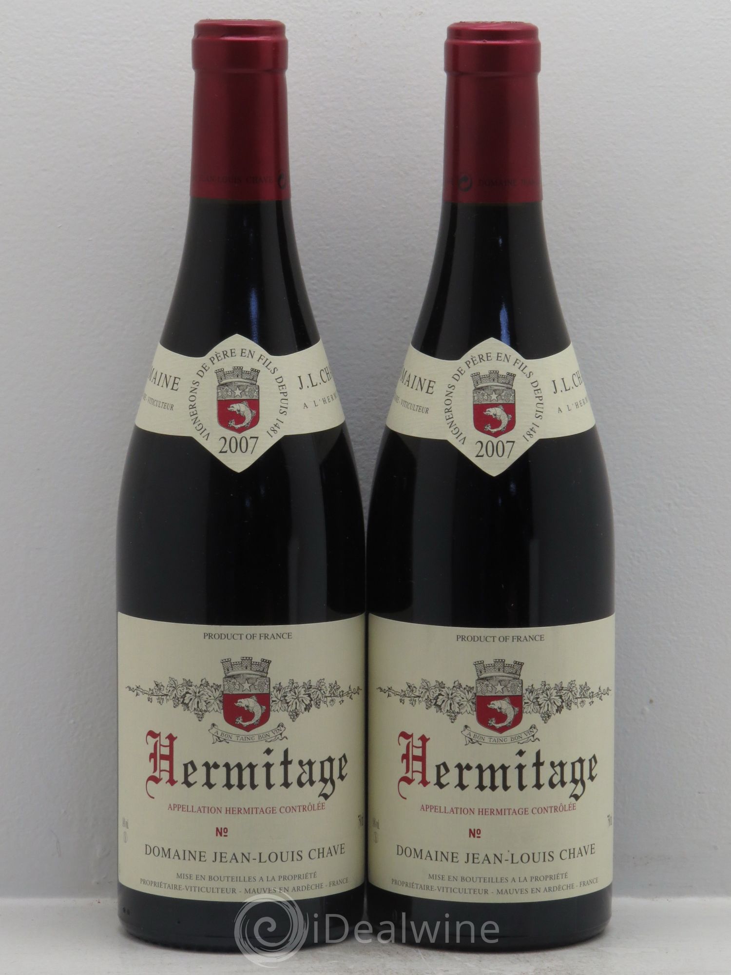 Hermitage Jean-Louis Chave 2007 - Lot de 2 bouteilles - 0