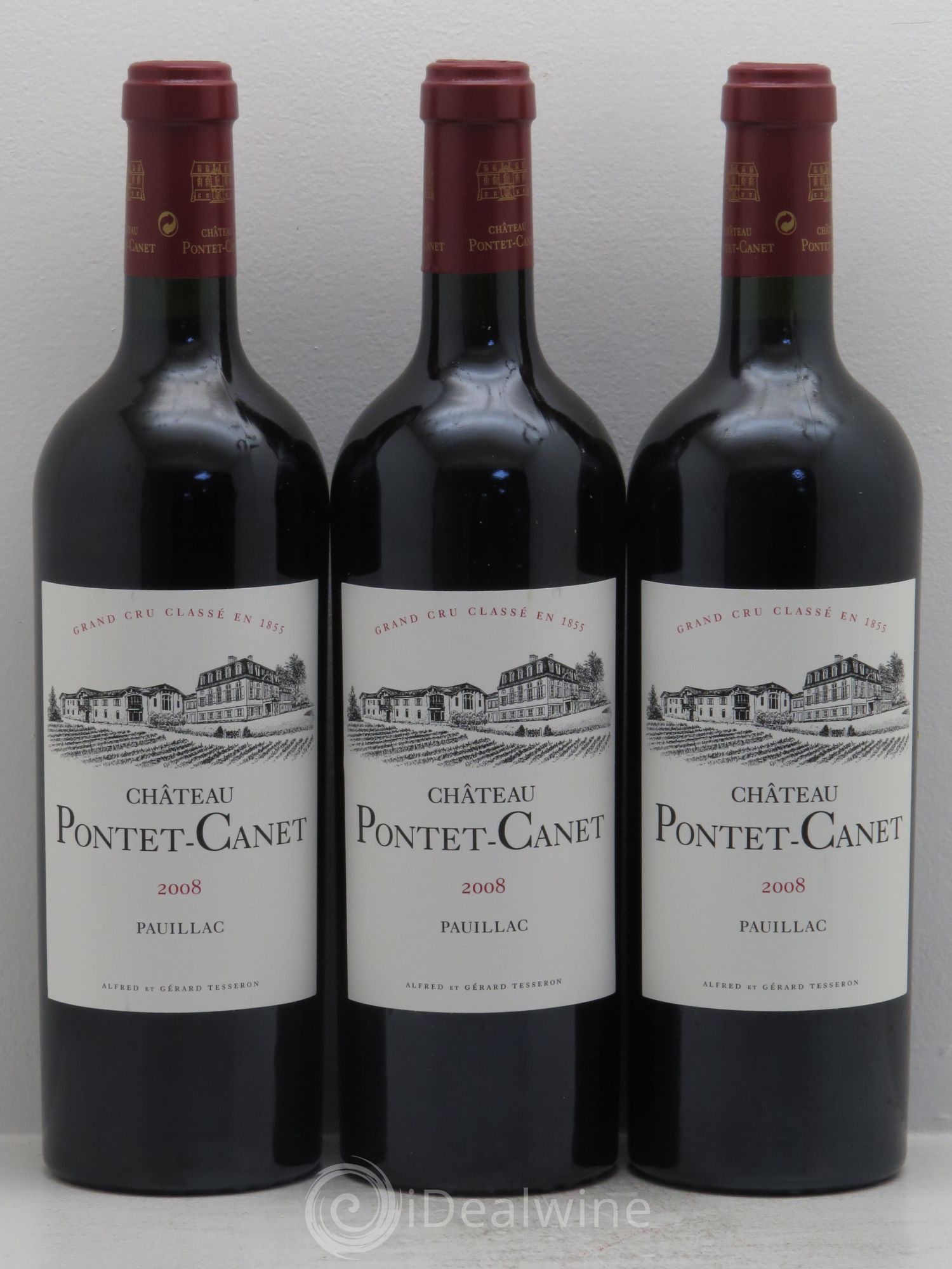 Château Pontet Canet 5ème Grand Cru Classé 2008 - Lot de 3 bouteilles - 0