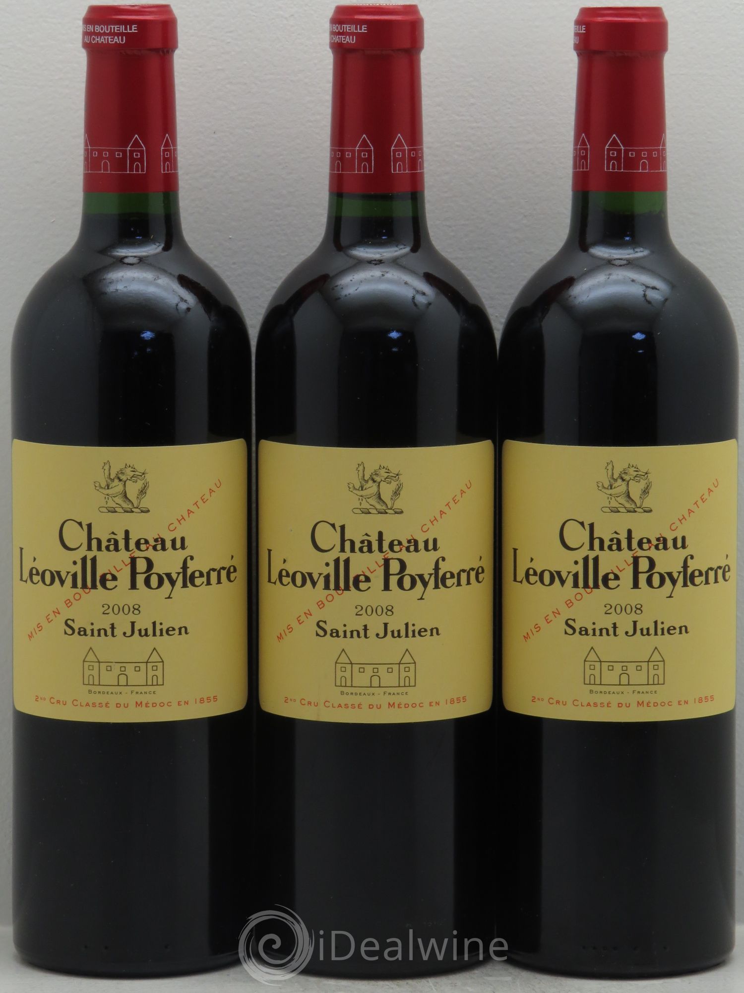 Château Léoville Poyferré 2ème Grand Cru Classé 2008 - Lot de 3 bouteilles - 0